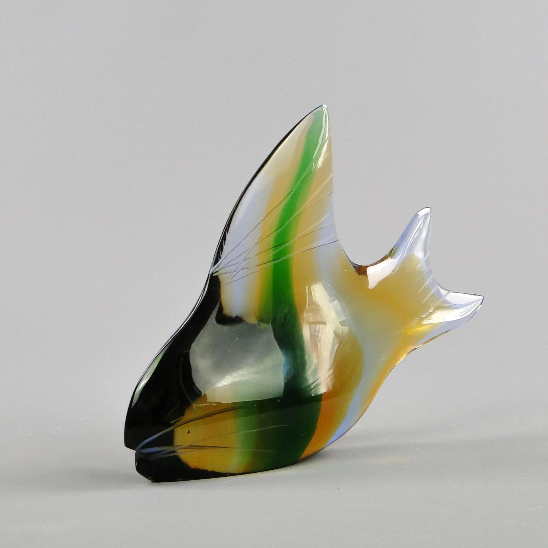 Rzeźba ryba, multikolor, kryształ, proj. J. Rozinek & S. Honzik, Czechosłowacja, lata 60. - 26498