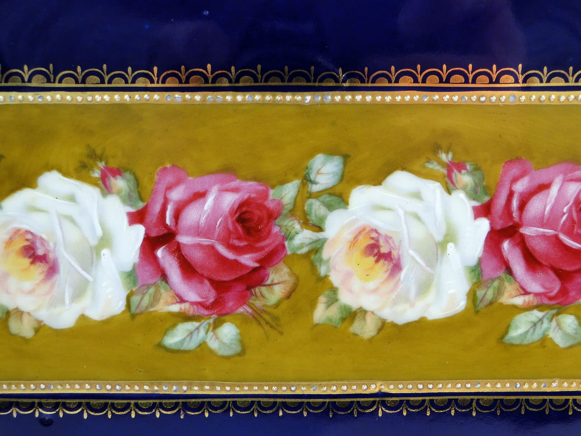 Art Deco porcelain tray, white cobalt gold, gilded porcelain, Czech Republic, 1920s - 359902
