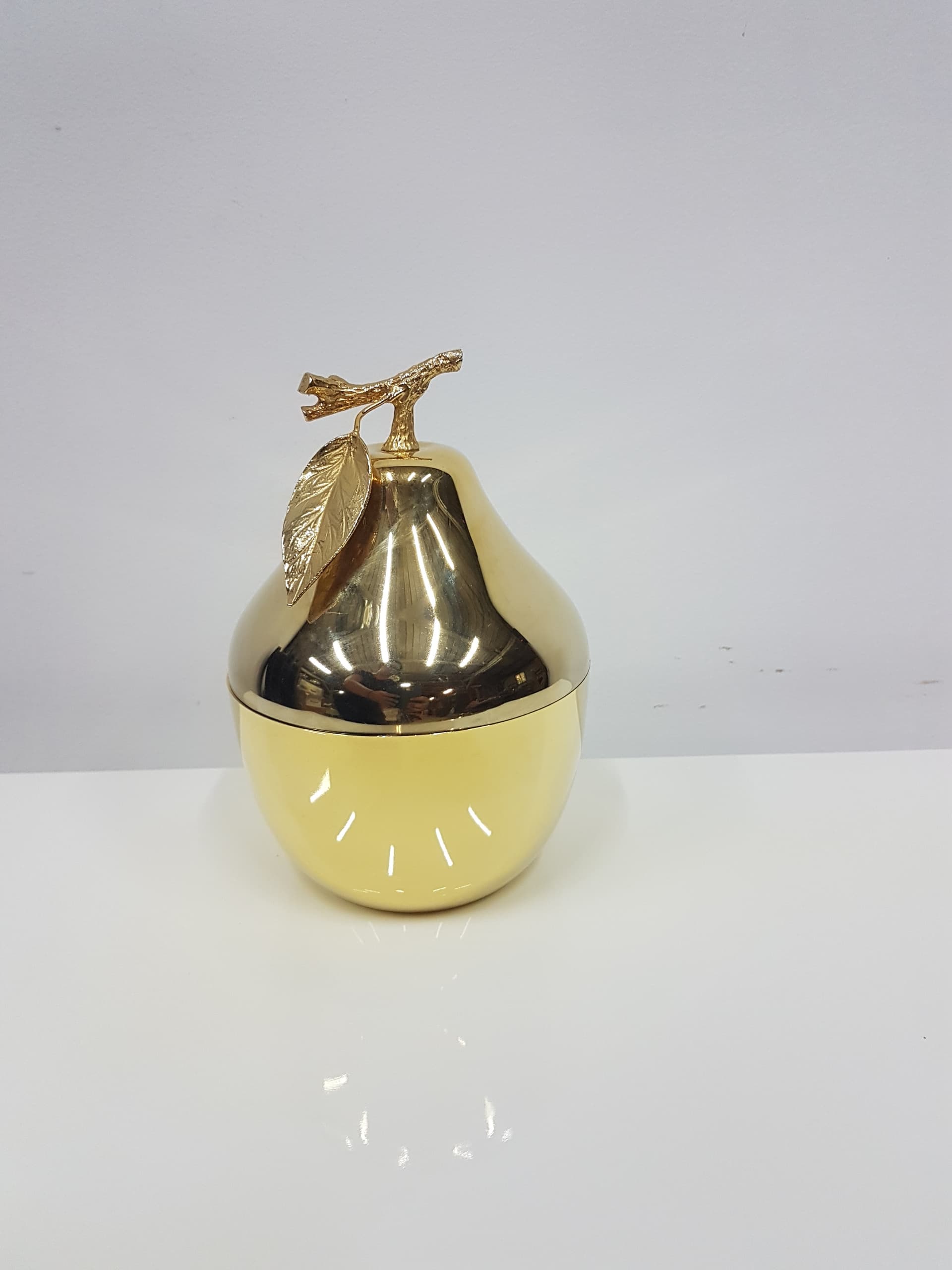 Ice bucket Pear, gold, gold-plated plastic, by H. Turnwald, FreddoTherm, Switzerland, 1970s. - 360389