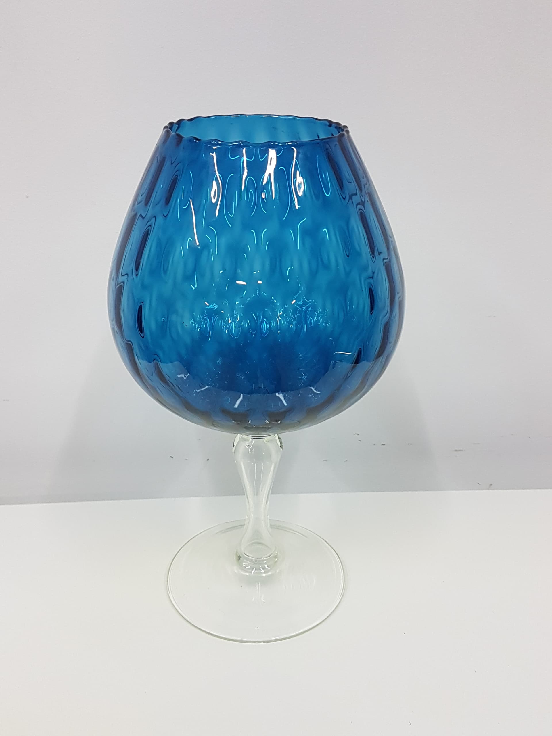 Vase Goblet, blue-purple, glass, Italy, 1970s. - 360470