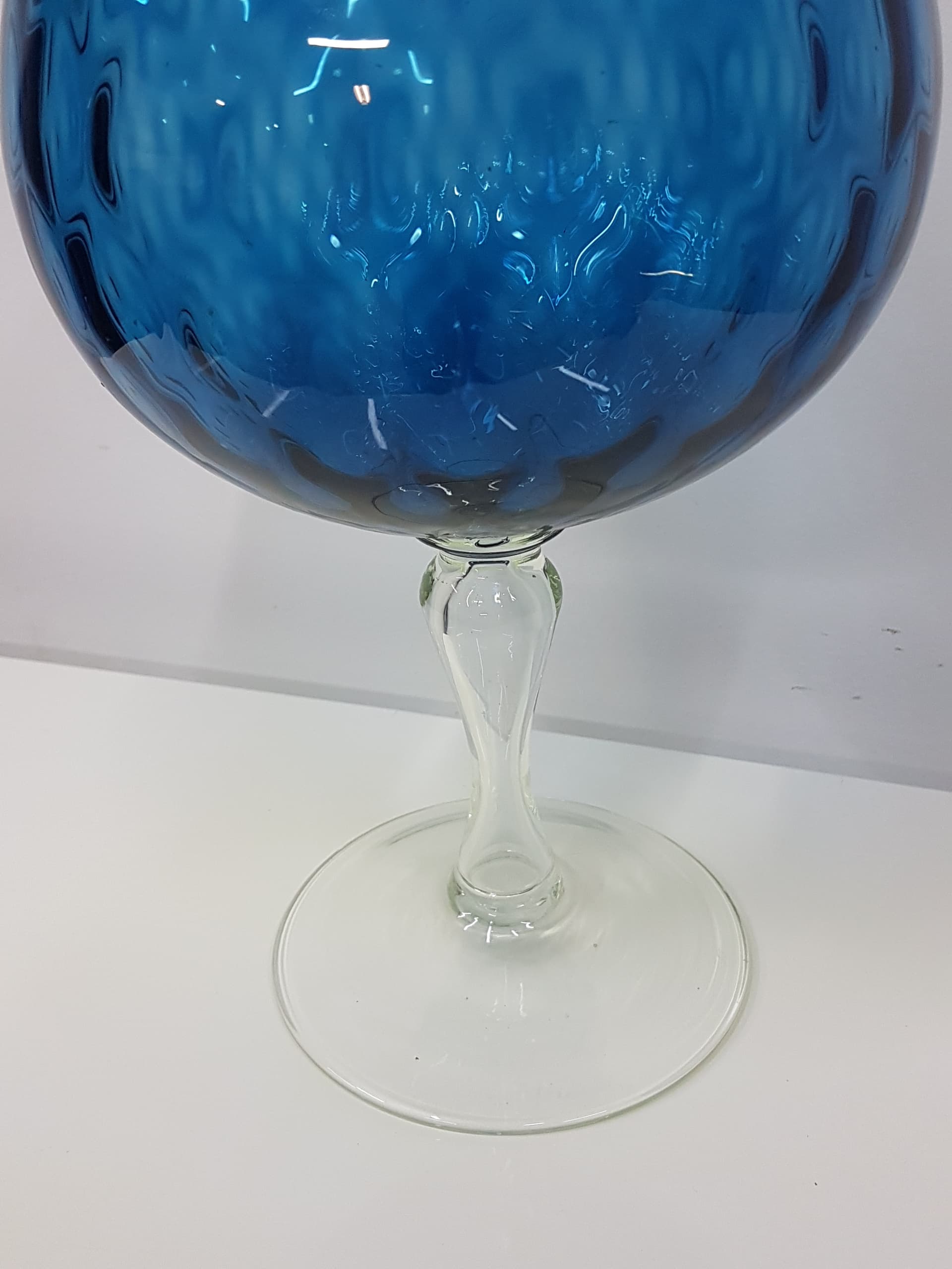 Vase Goblet, blue-purple, glass, Italy, 1970s. - 360467