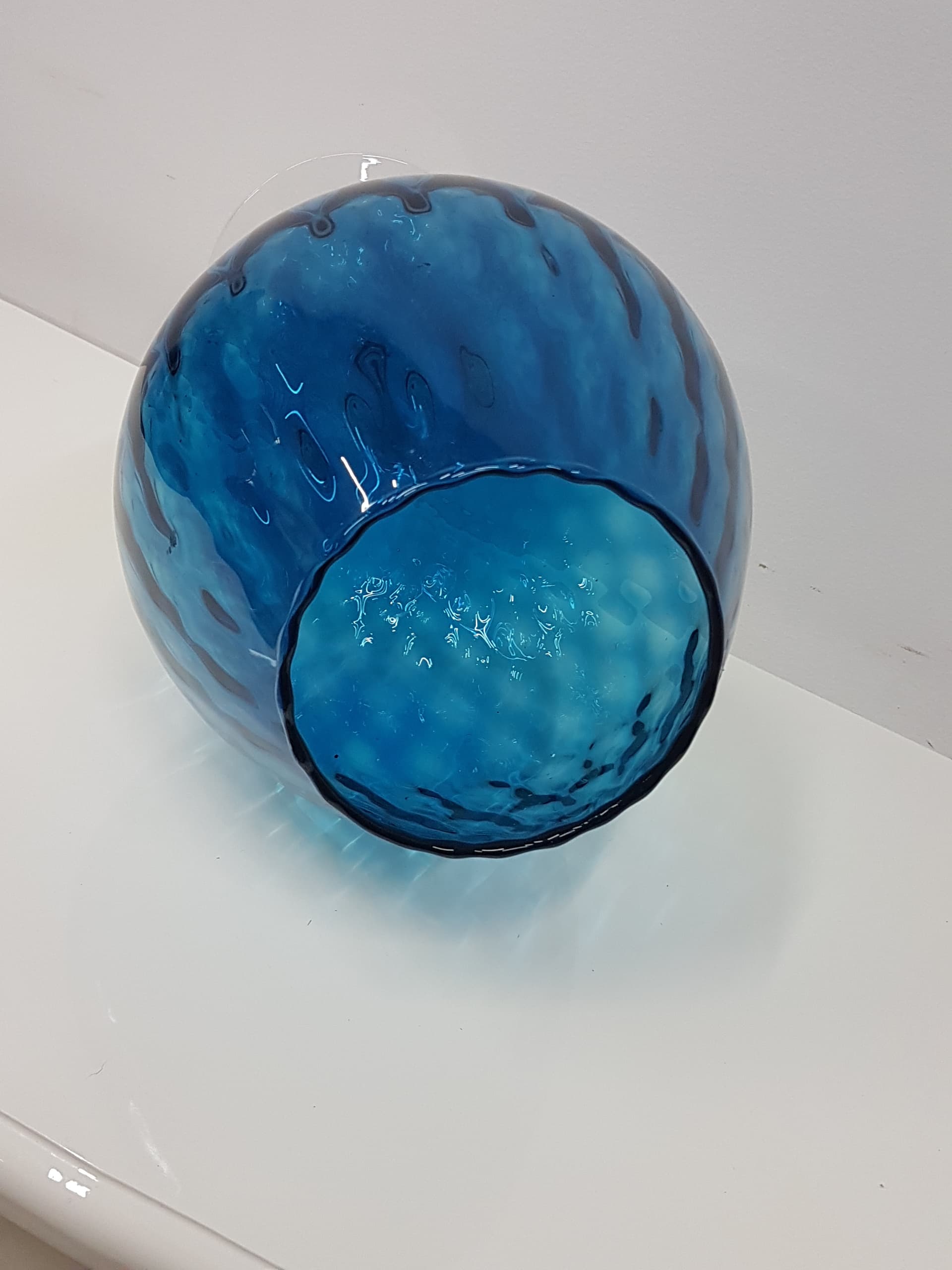 Vase Goblet, blue-purple, glass, Italy, 1970s. - 360473