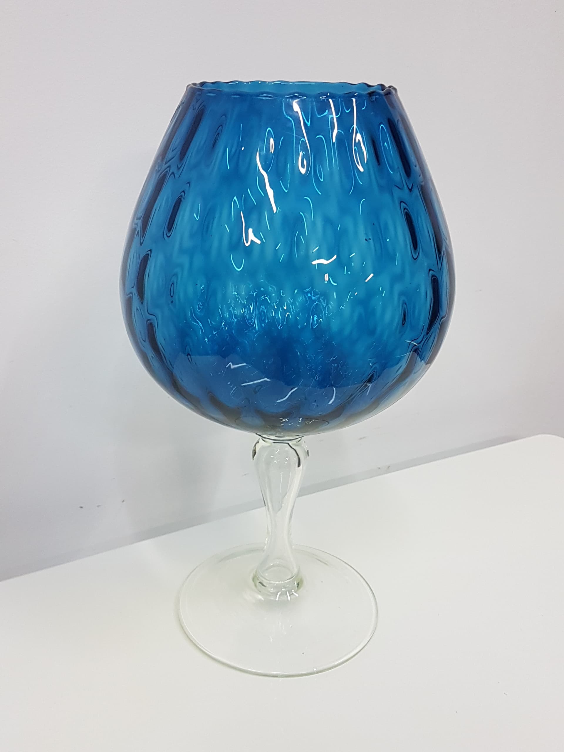 Vase Goblet, blue-purple, glass, Italy, 1970s. - 360471