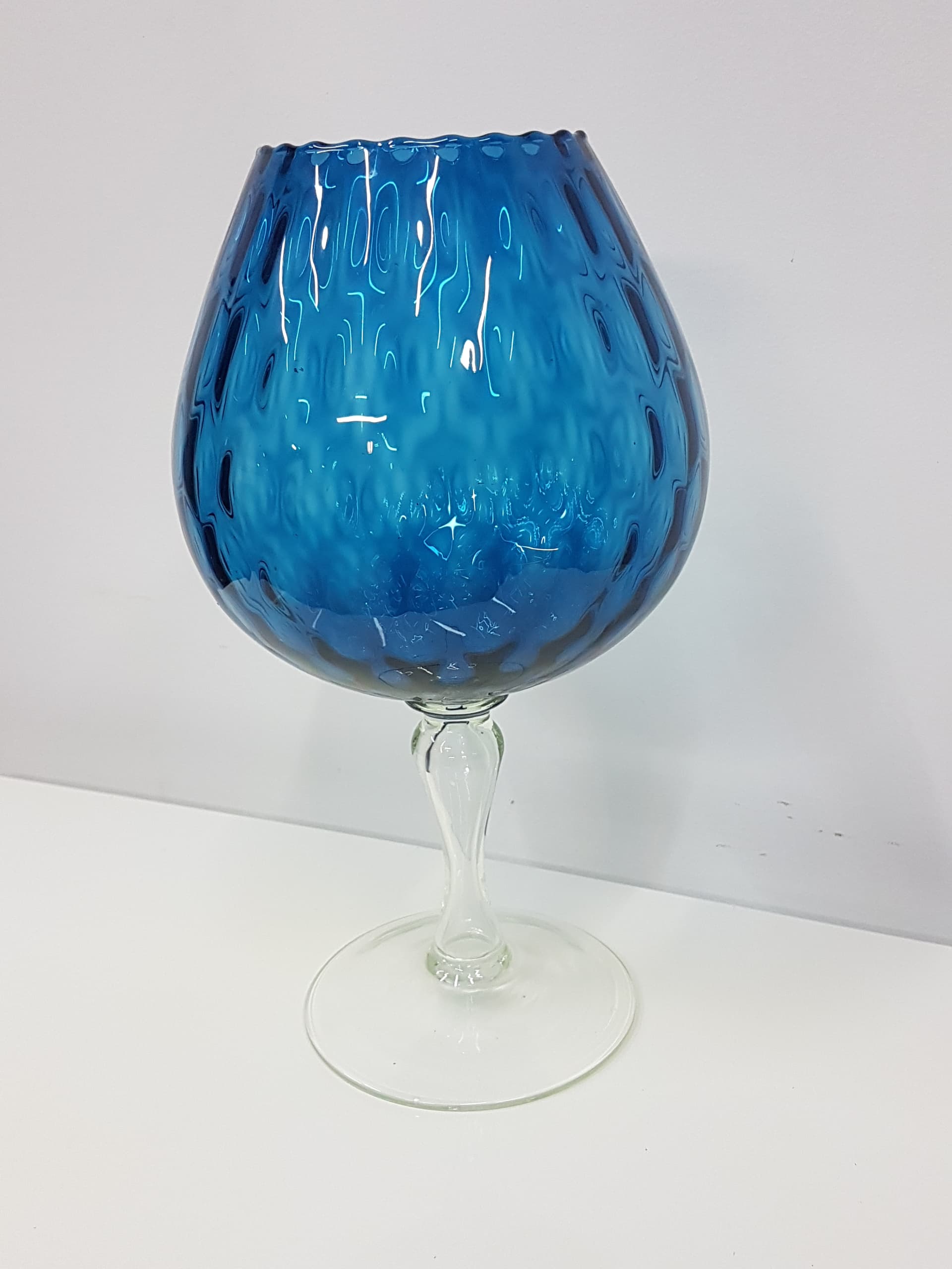 Vase Goblet, blue-purple, glass, Italy, 1970s. - 360466