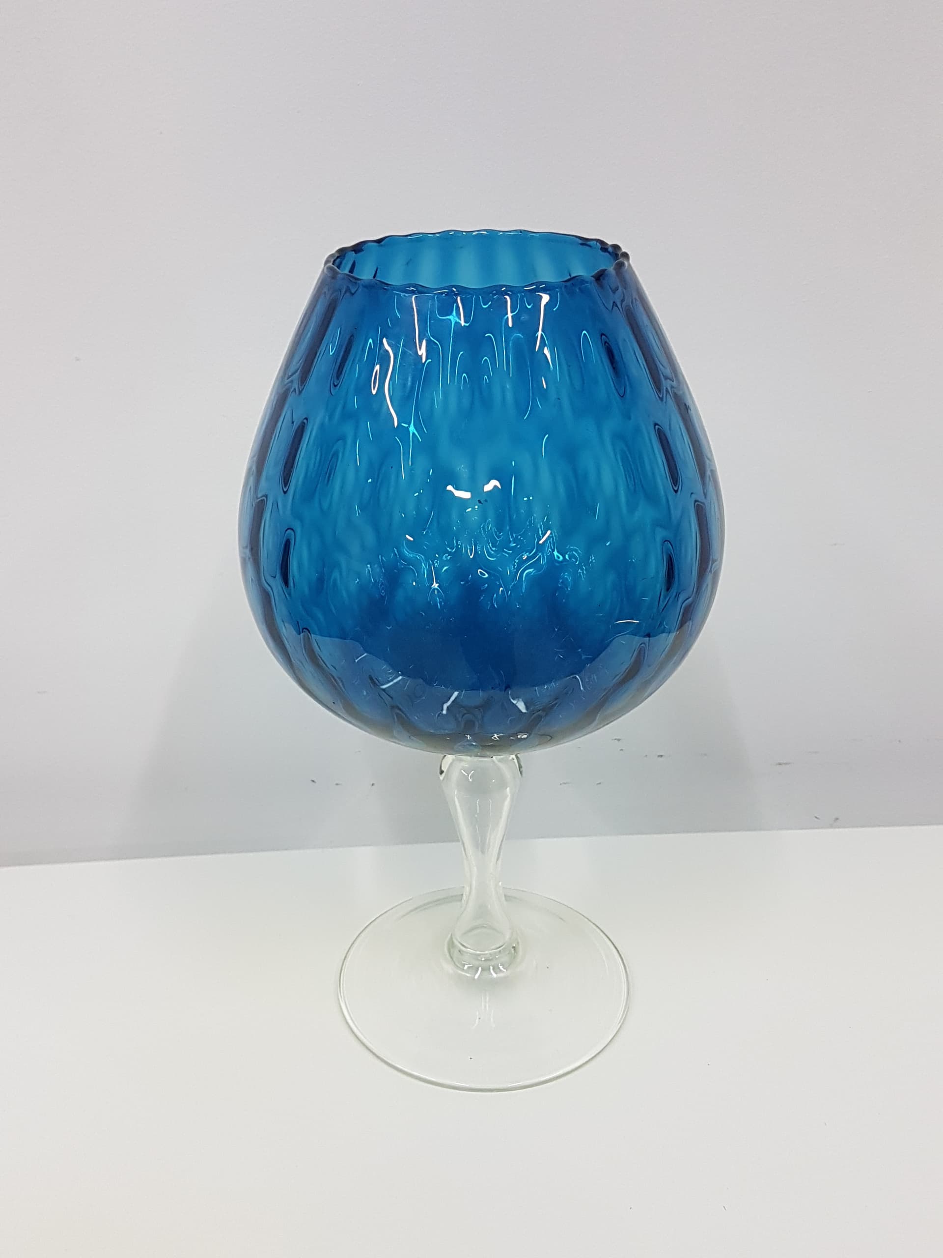 Vase Goblet, blue-purple, glass, Italy, 1970s. - 360472