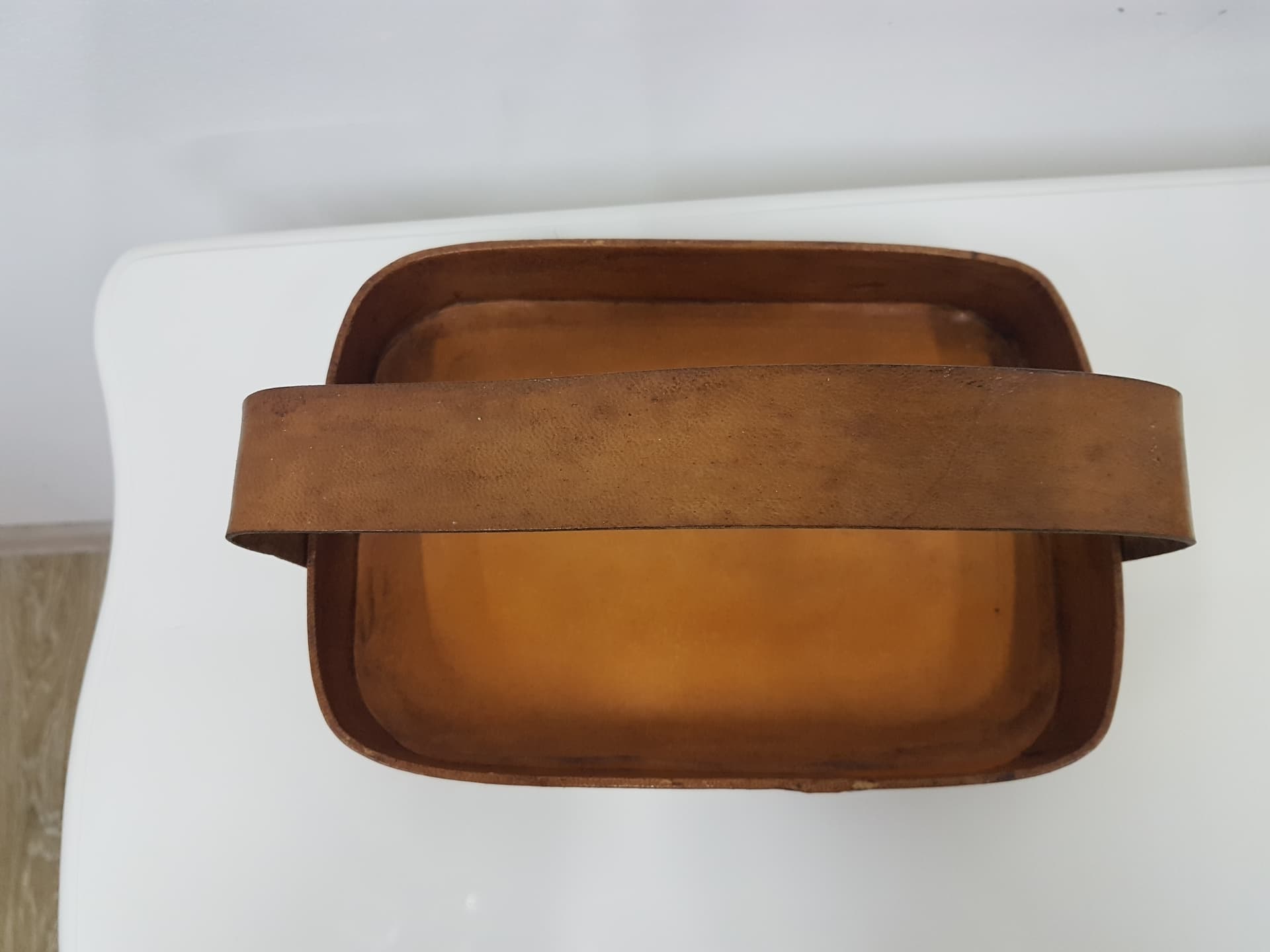 Set of six amber glasses, glass, Duralex, France, 1980s. - 360481