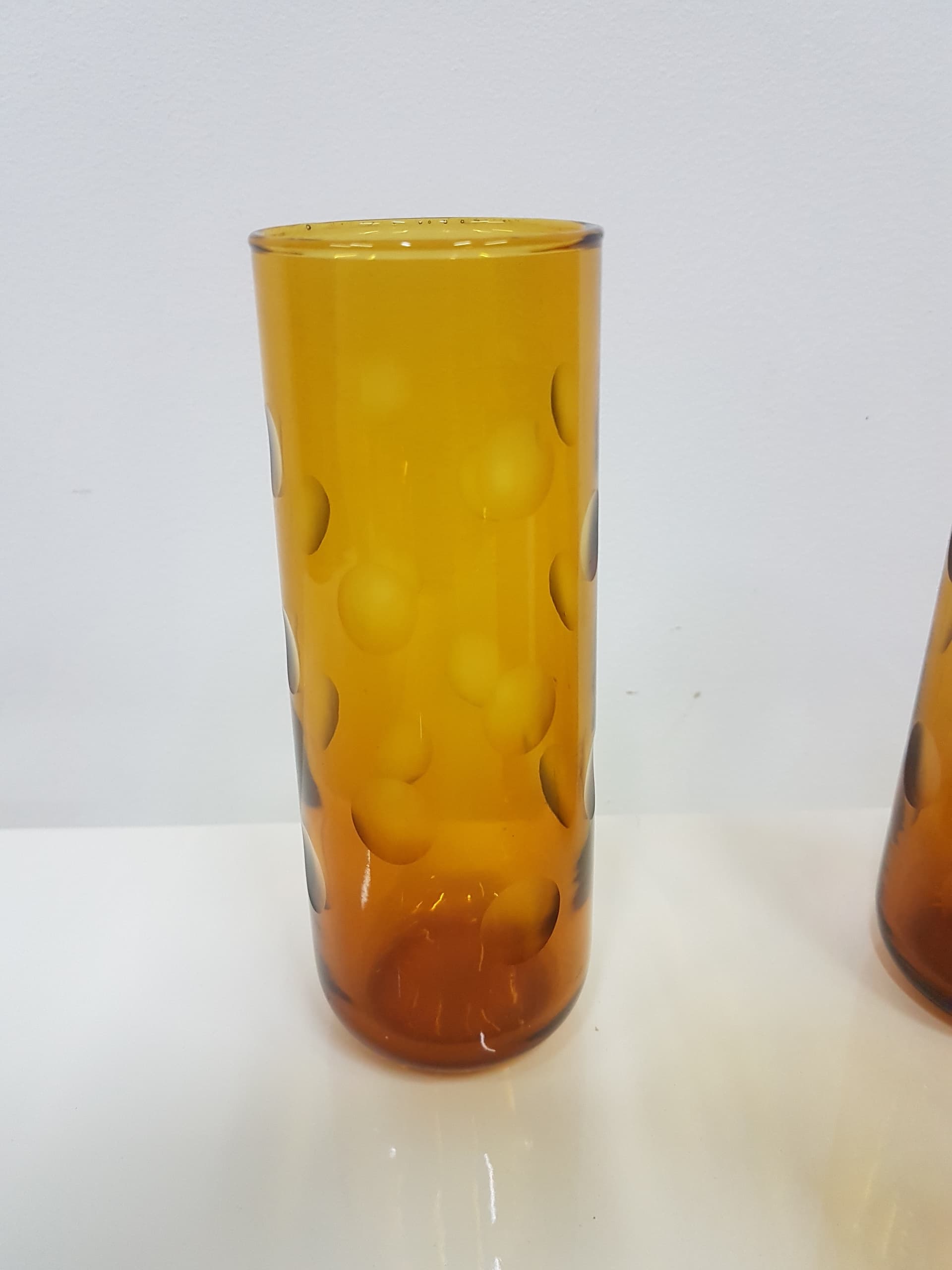Set of four Eldorado glasses, amber glass, Hazel Atlas, USA, 1970s. - 360507