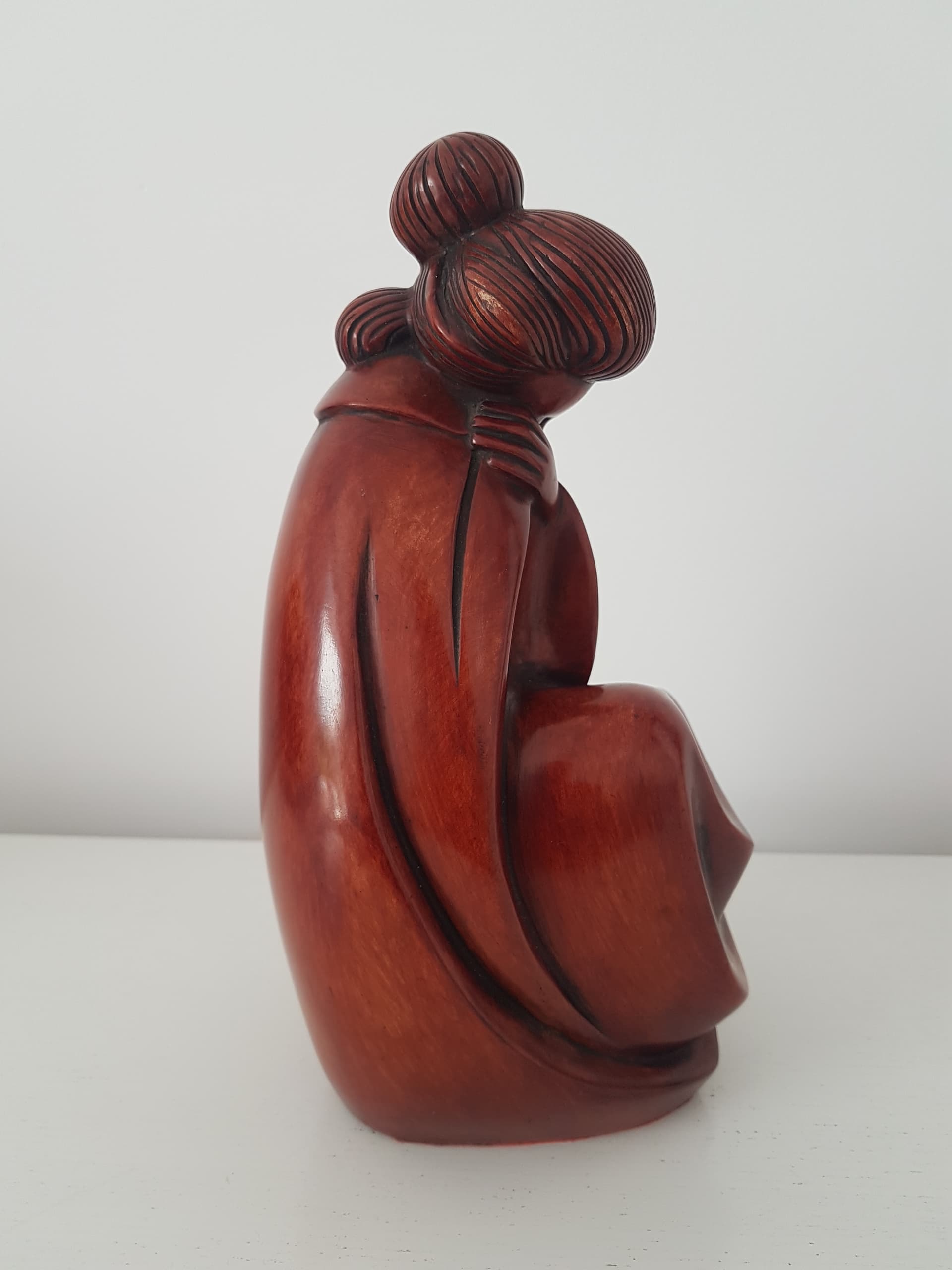 Figura Gejszy, ceramika brązowo-czerwona, Niemcy, lata 70. - 360665
