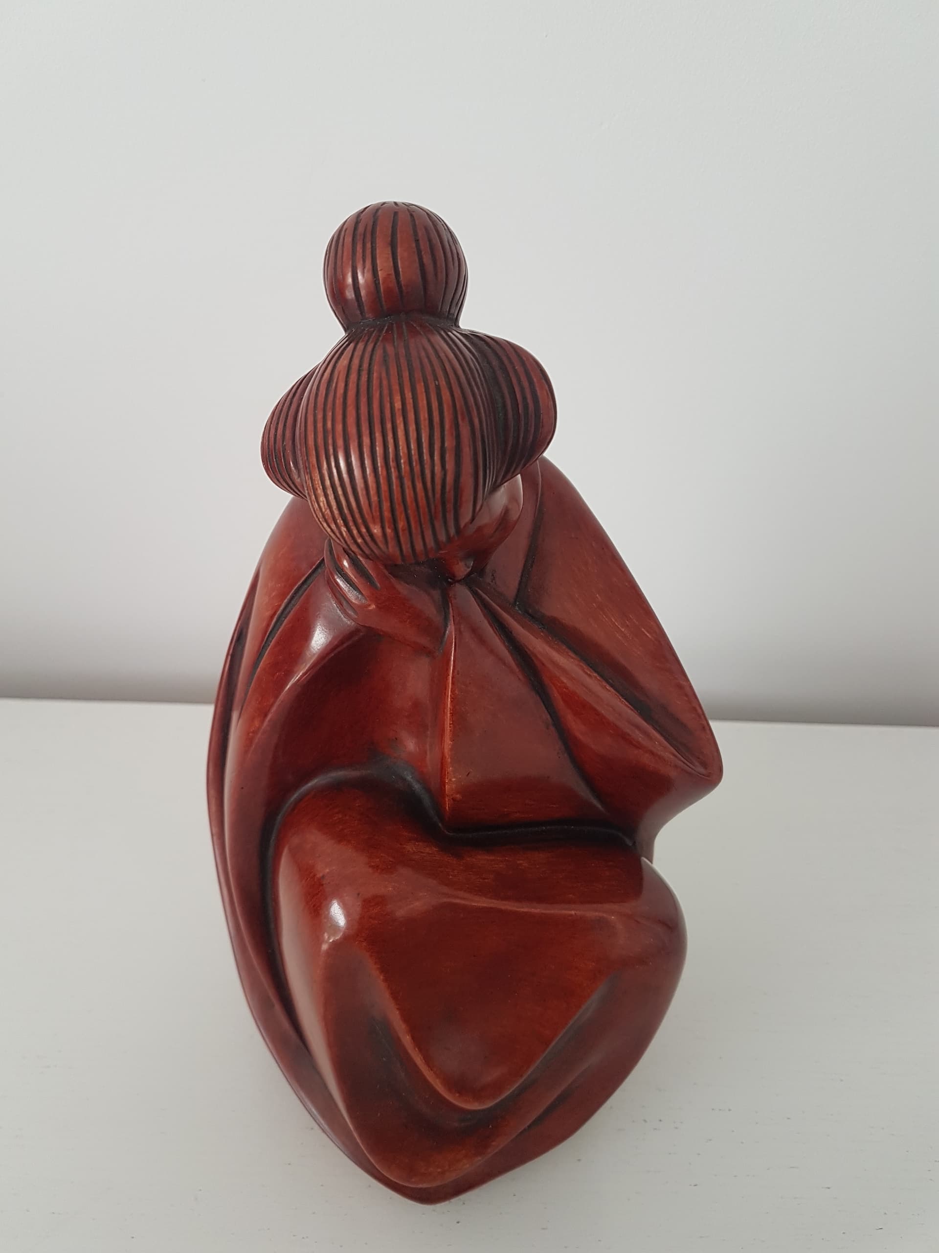 Figura Gejszy, ceramika brązowo-czerwona, Niemcy, lata 70. - 360663