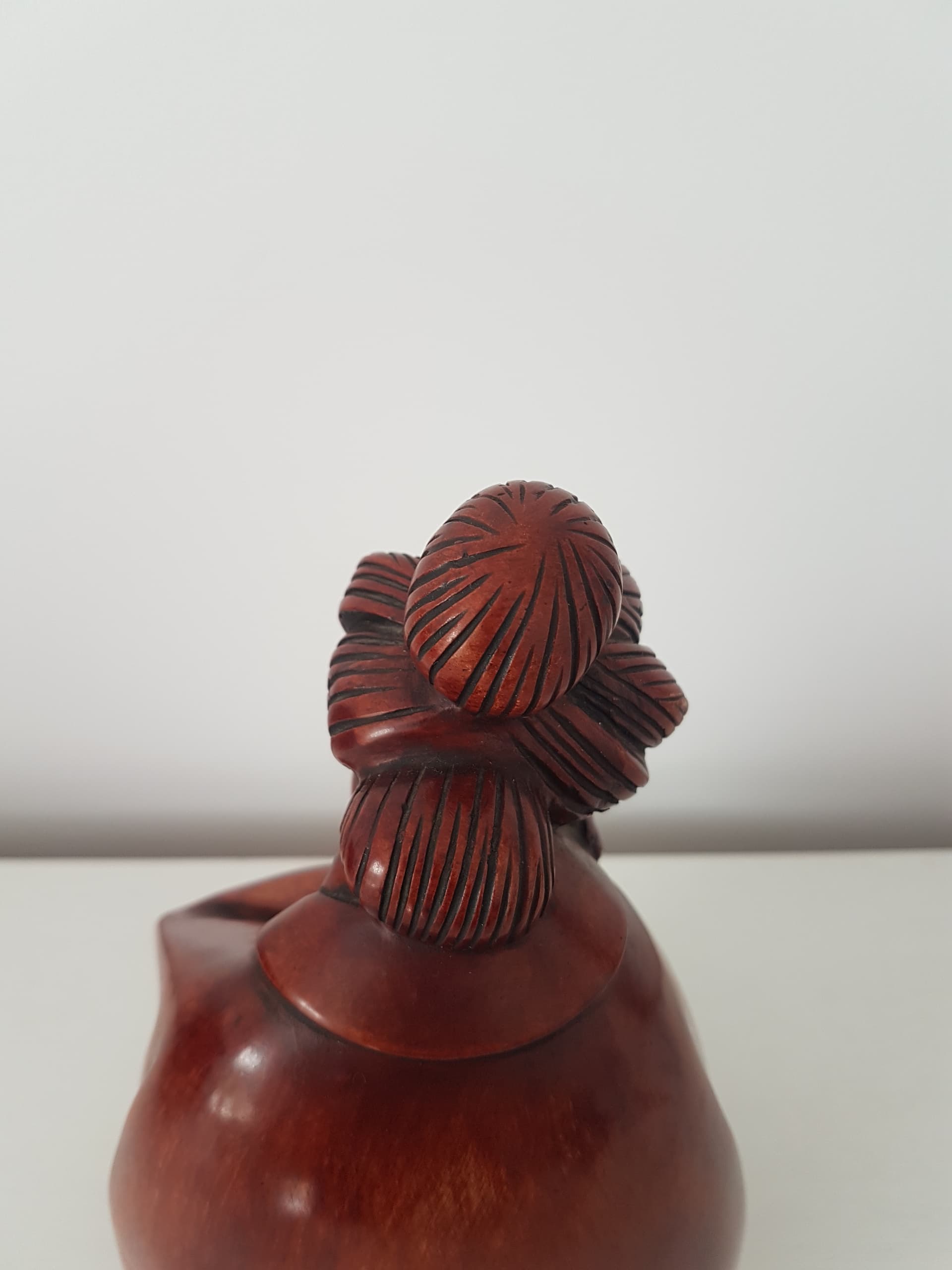 Figura Gejszy, ceramika brązowo-czerwona, Niemcy, lata 70. - 360660