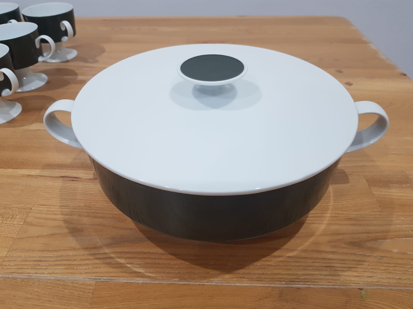Sześćdziesięciosiedmioczęściowy serwis obiadowo-kawowy Composition, zielony biały, porcelana, proj. T. Wirkkala, Niemcy, lata 70. - 360834