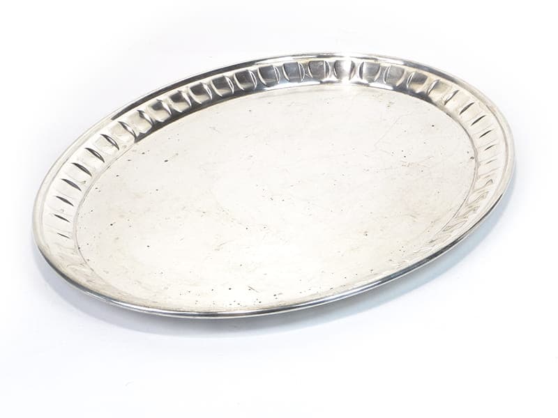 Elliptical Tray Art Deco, silver-plated brass, Sandrik, Czech Republic, 1920s