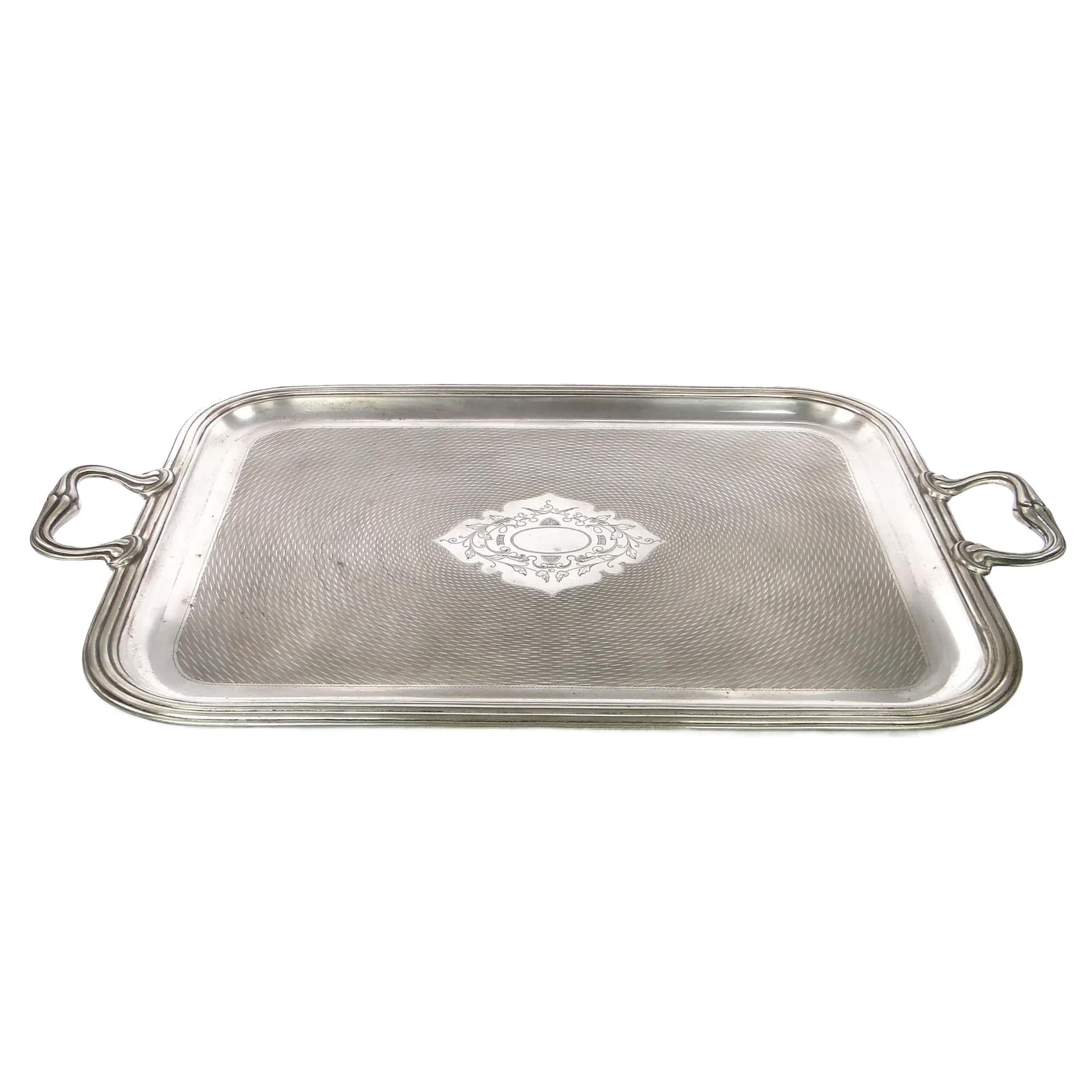 Serving tray, silver, silver-plated brass, Austria, early 20th c.