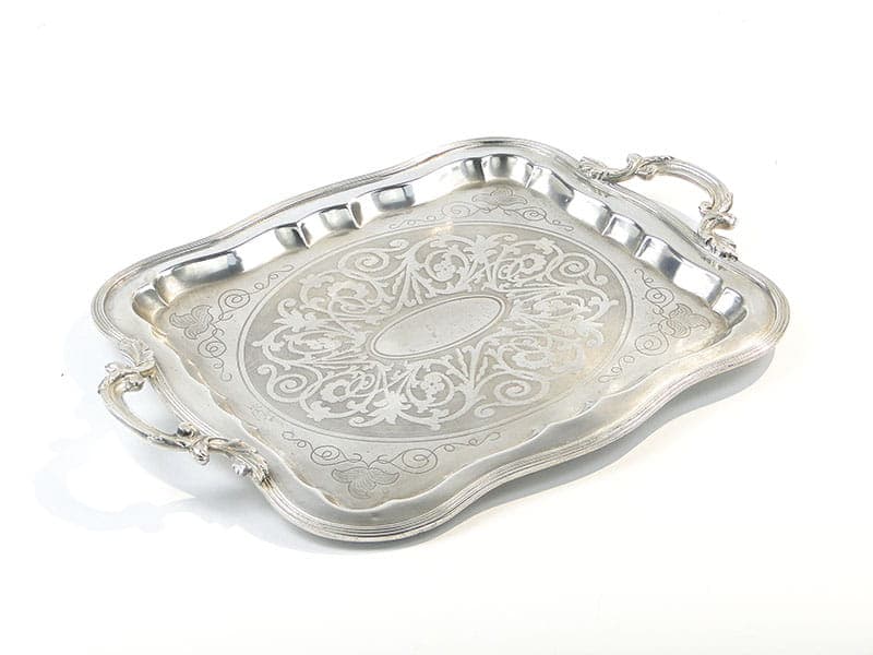 Tray, silver-plated brass, Fraget Warsaw, Poland, 19th c. - 360908