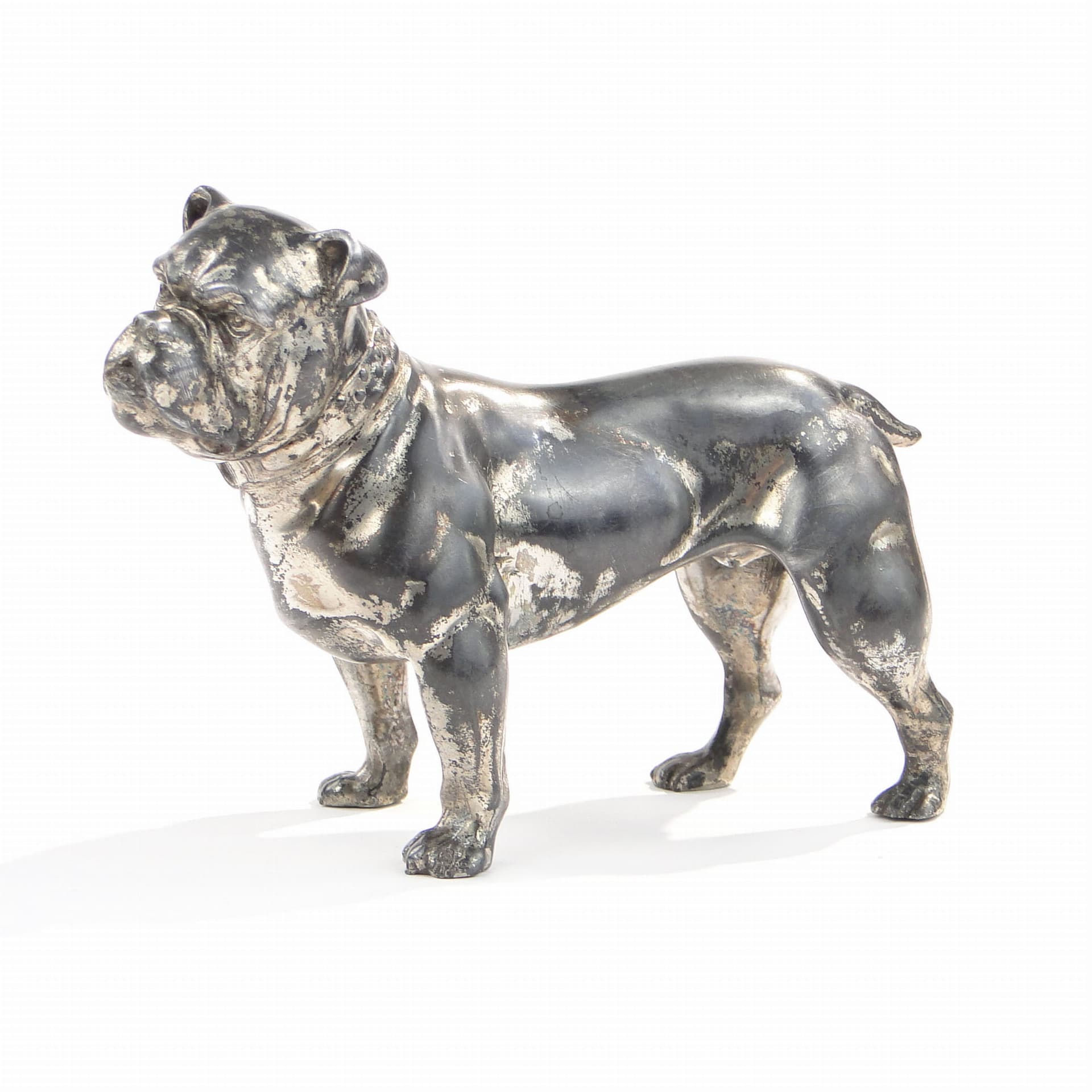 Bulldog Figurine, silver, pewter, Austria, early 20th c. - 360947