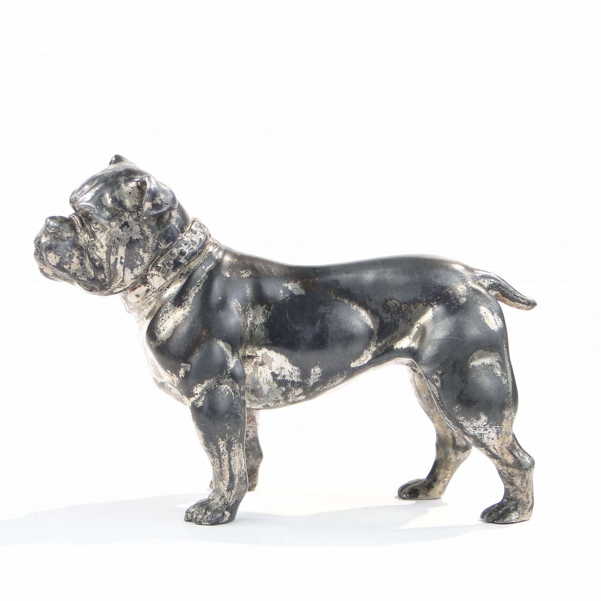 Bulldog Figurine, silver, pewter, Austria, early 20th c. - 360953