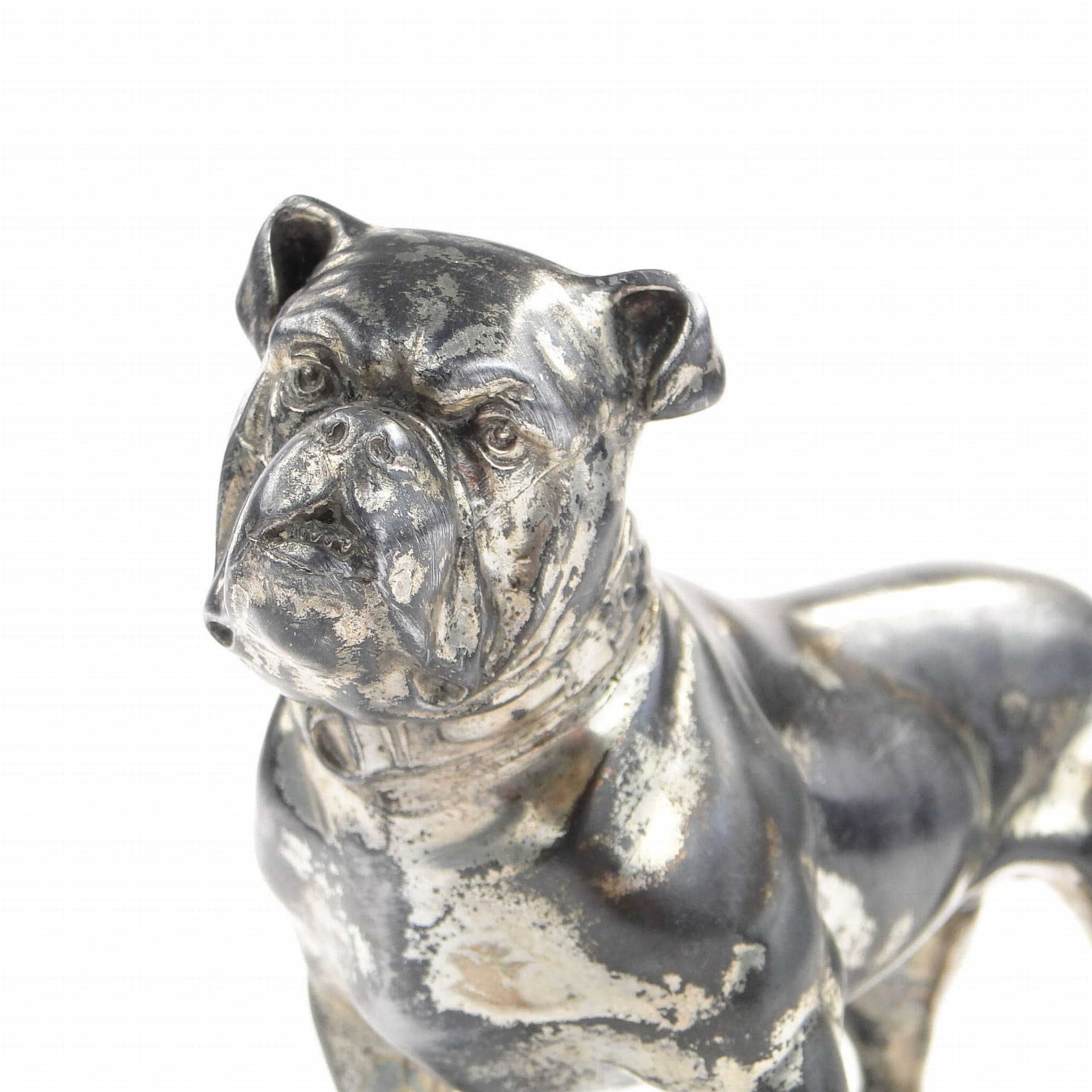 Bulldog Figurine, silver, pewter, Austria, early 20th c. - 360949