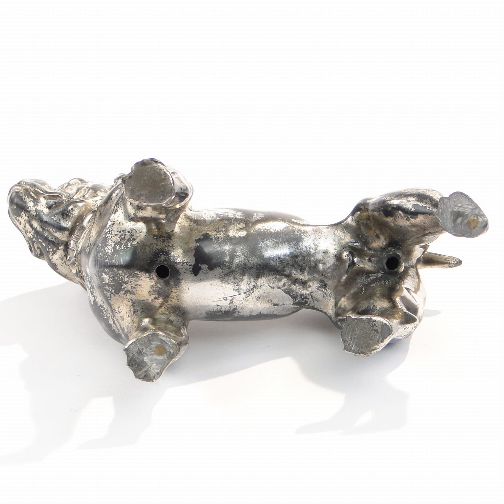 Bulldog Figurine, silver, pewter, Austria, early 20th c. - 360946
