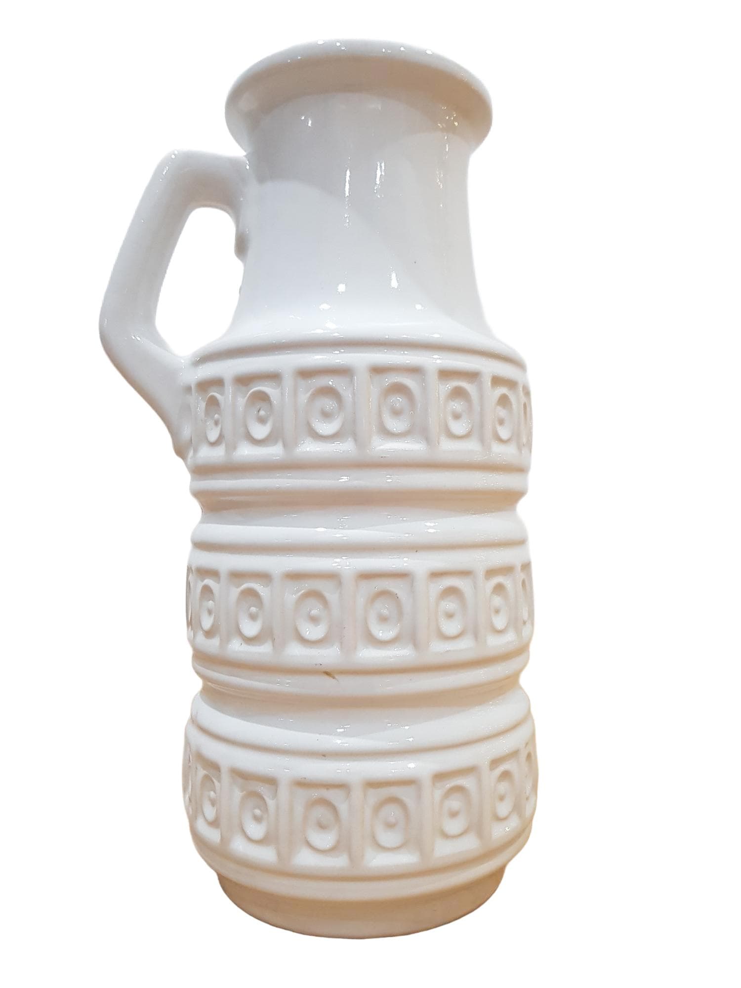 Vase Tundra, white ceramic, Scheurich, Germany, 1970s