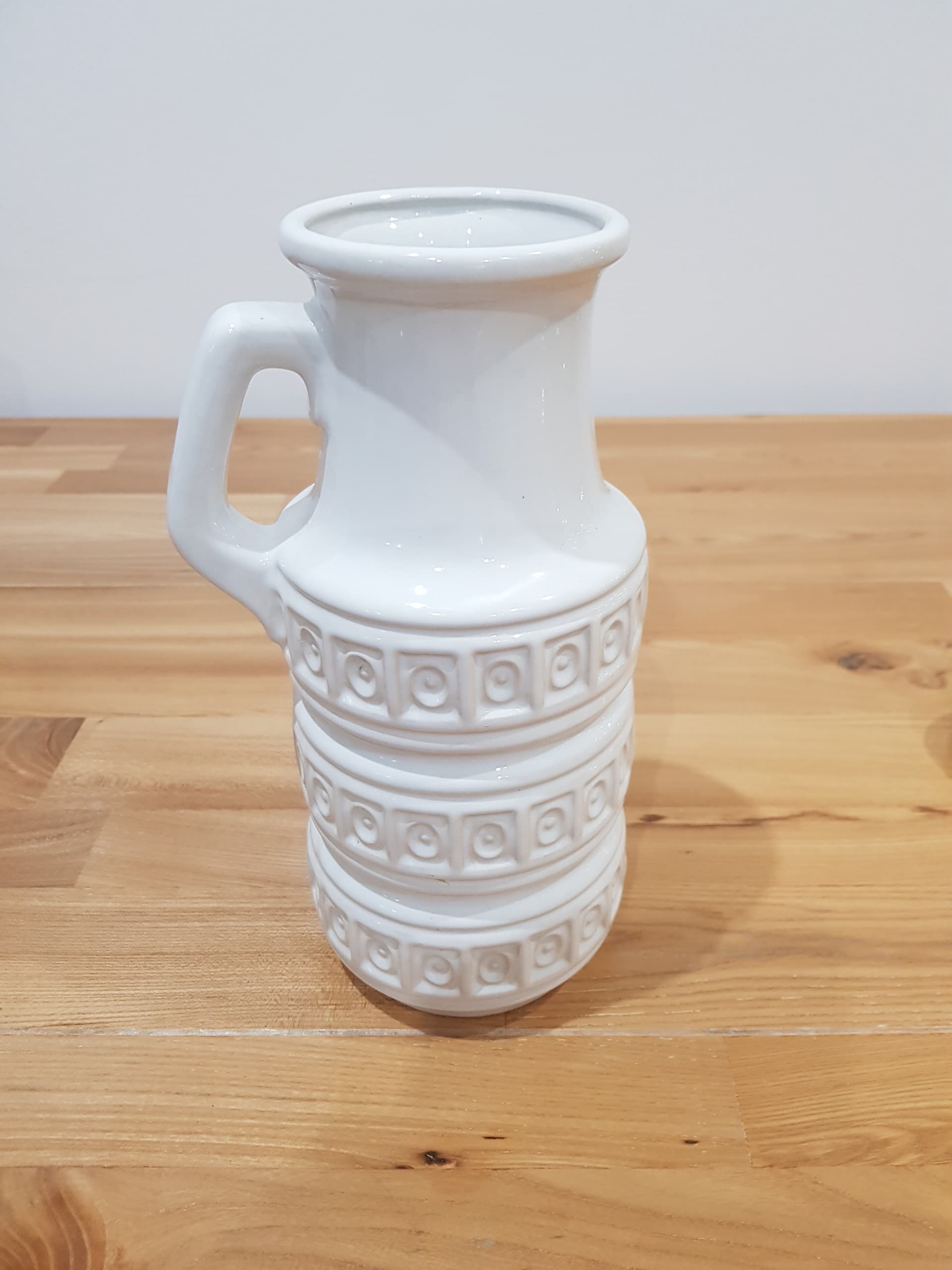 Vase Tundra, white ceramic, Scheurich, Germany, 1970s - 361017