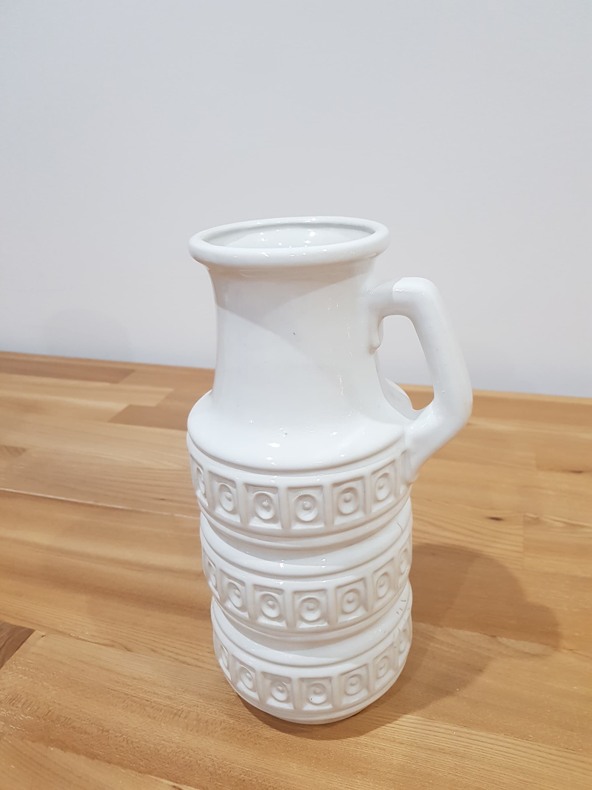 Vase Tundra, white ceramic, Scheurich, Germany, 1970s - 361018