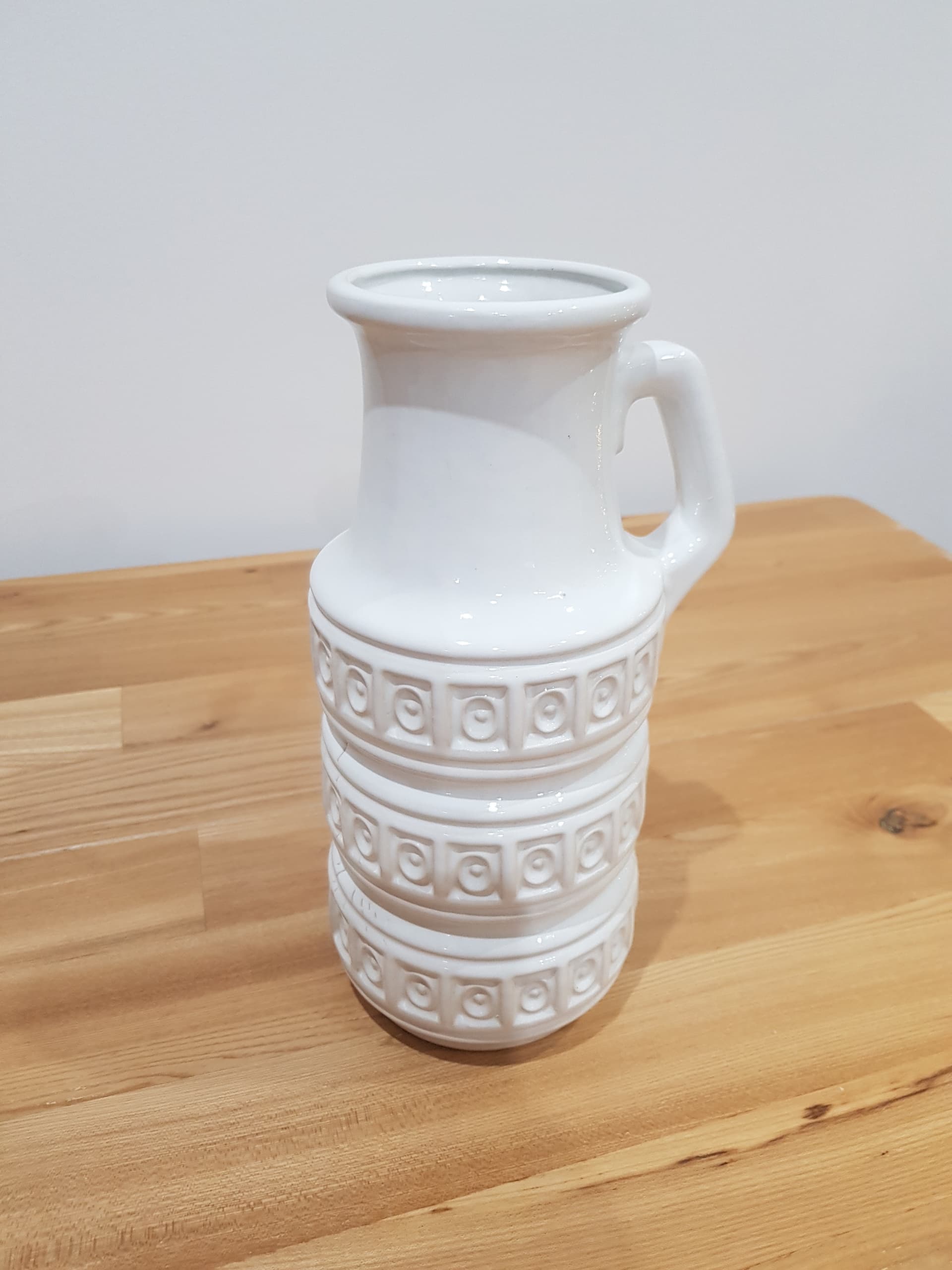 Vase Tundra, white ceramic, Scheurich, Germany, 1970s - 361019