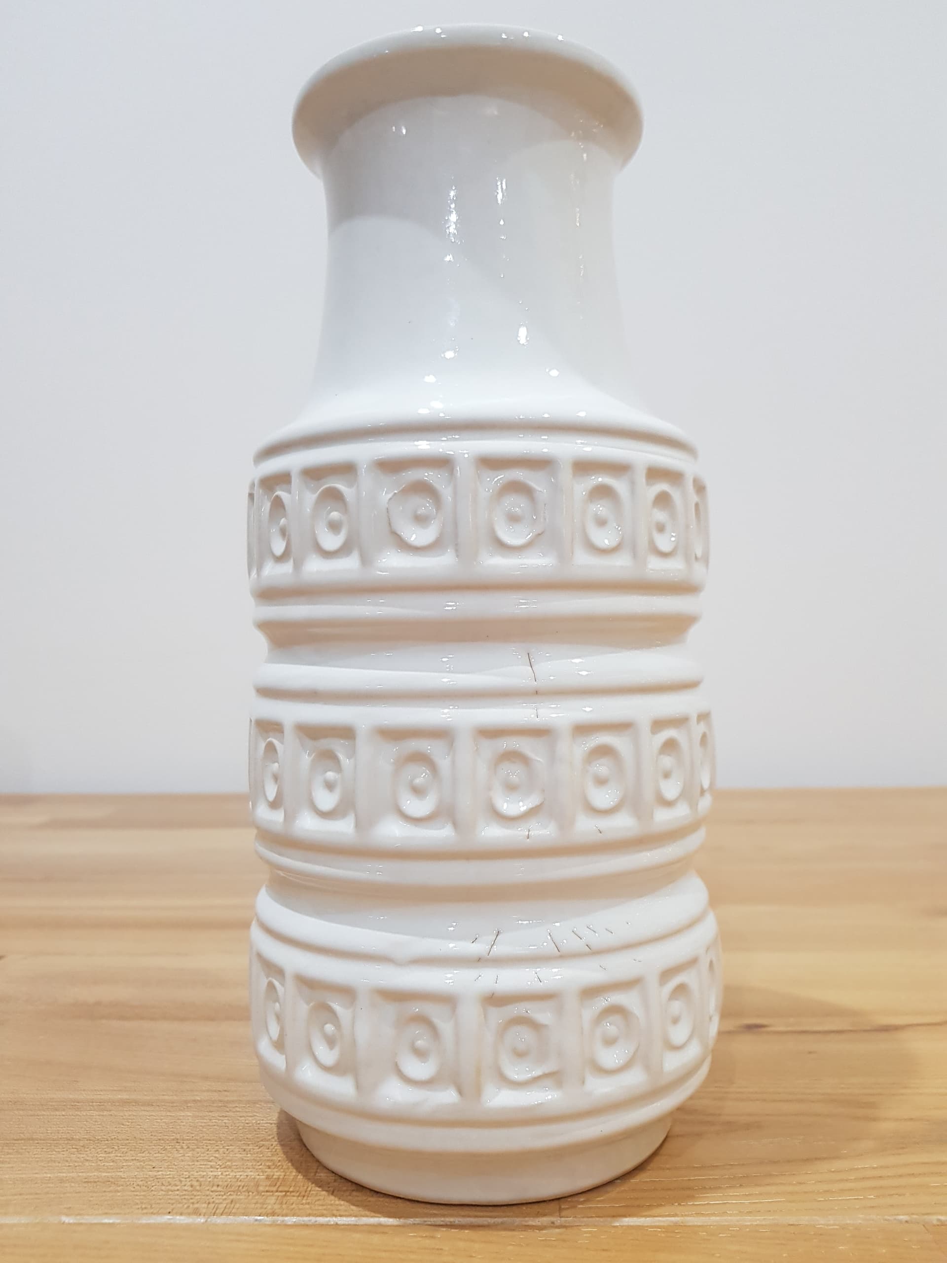 Vase Tundra, white ceramic, Scheurich, Germany, 1970s - 361021