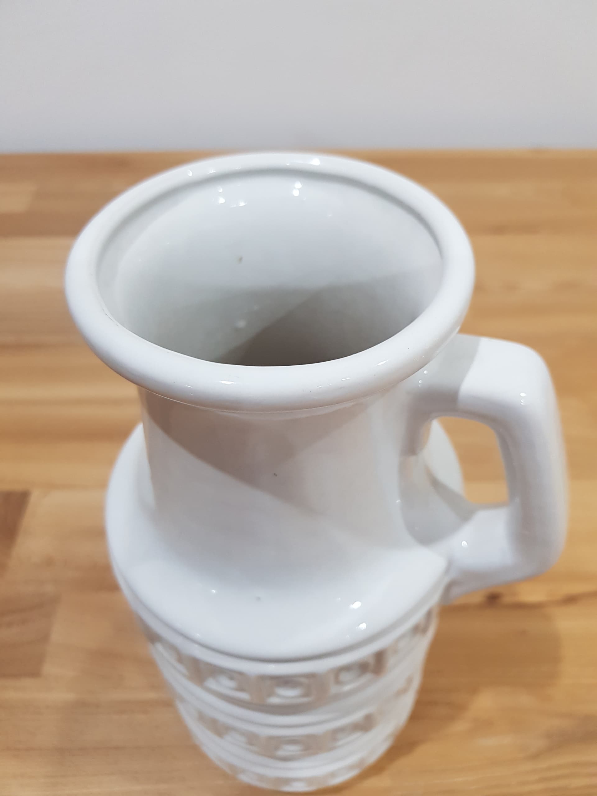 Vase Tundra, white ceramic, Scheurich, Germany, 1970s - 361012