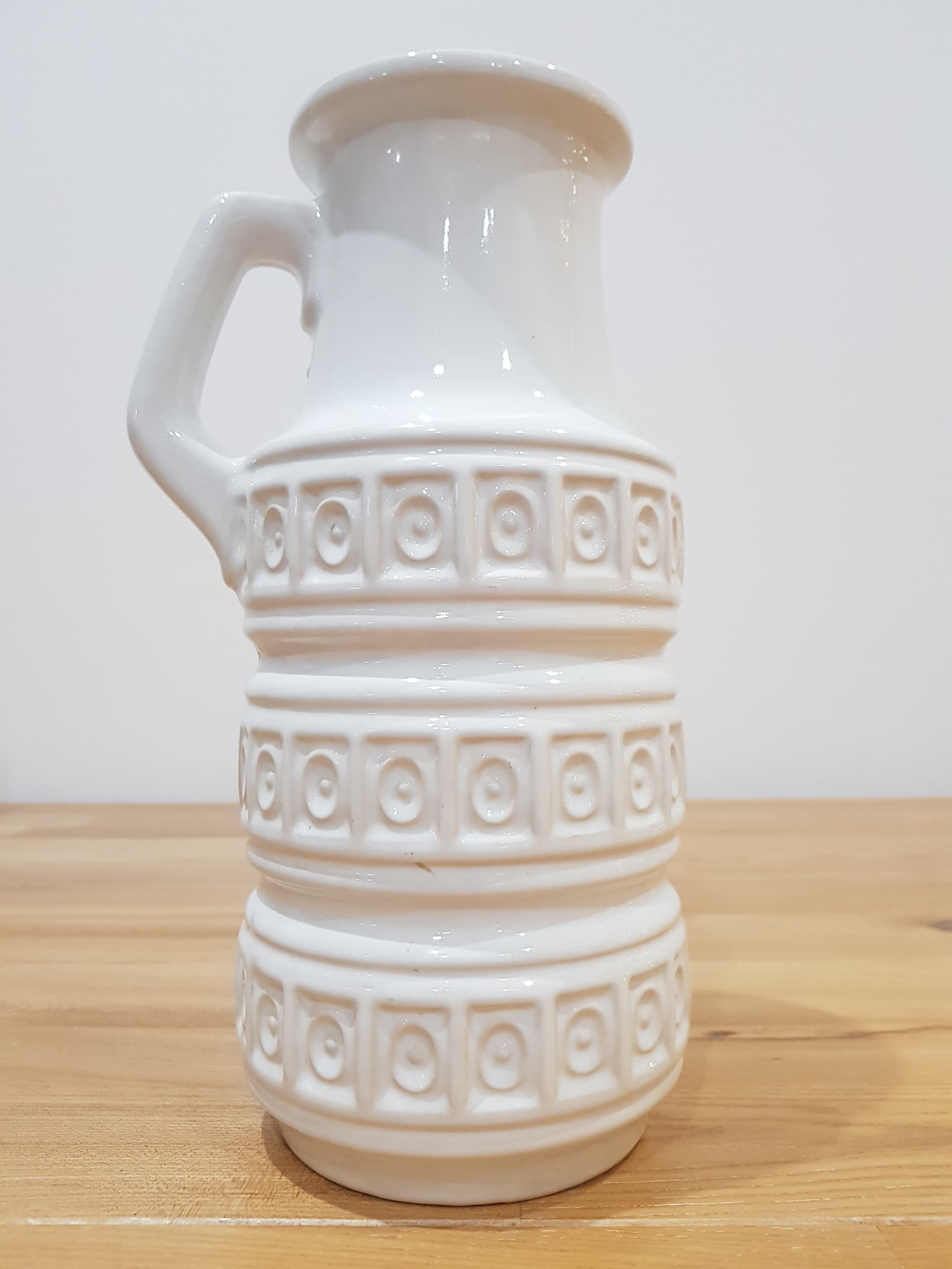 Vase Tundra, white ceramic, Scheurich, Germany, 1970s - 361024