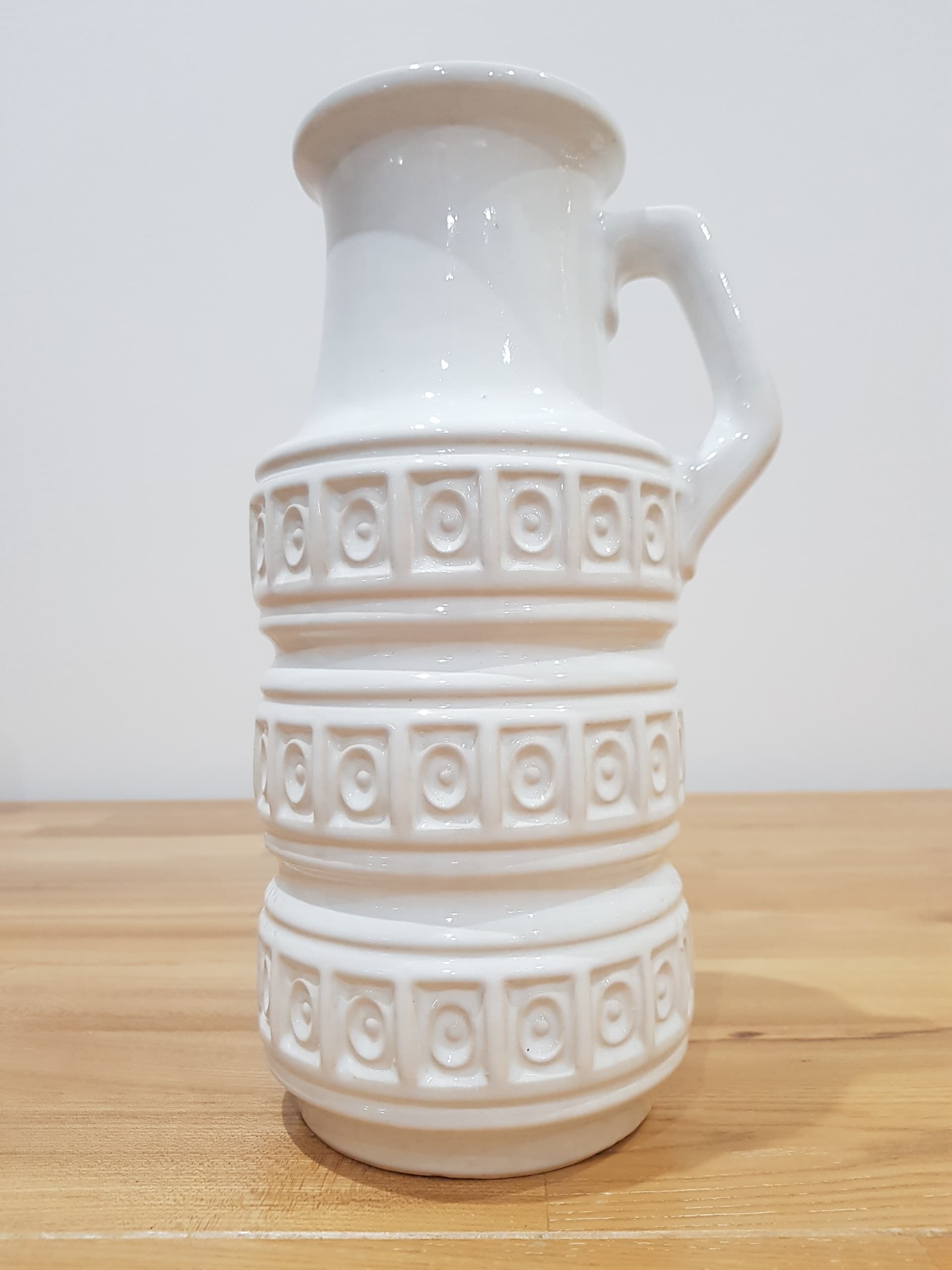 Vase Tundra, white ceramic, Scheurich, Germany, 1970s - 361023