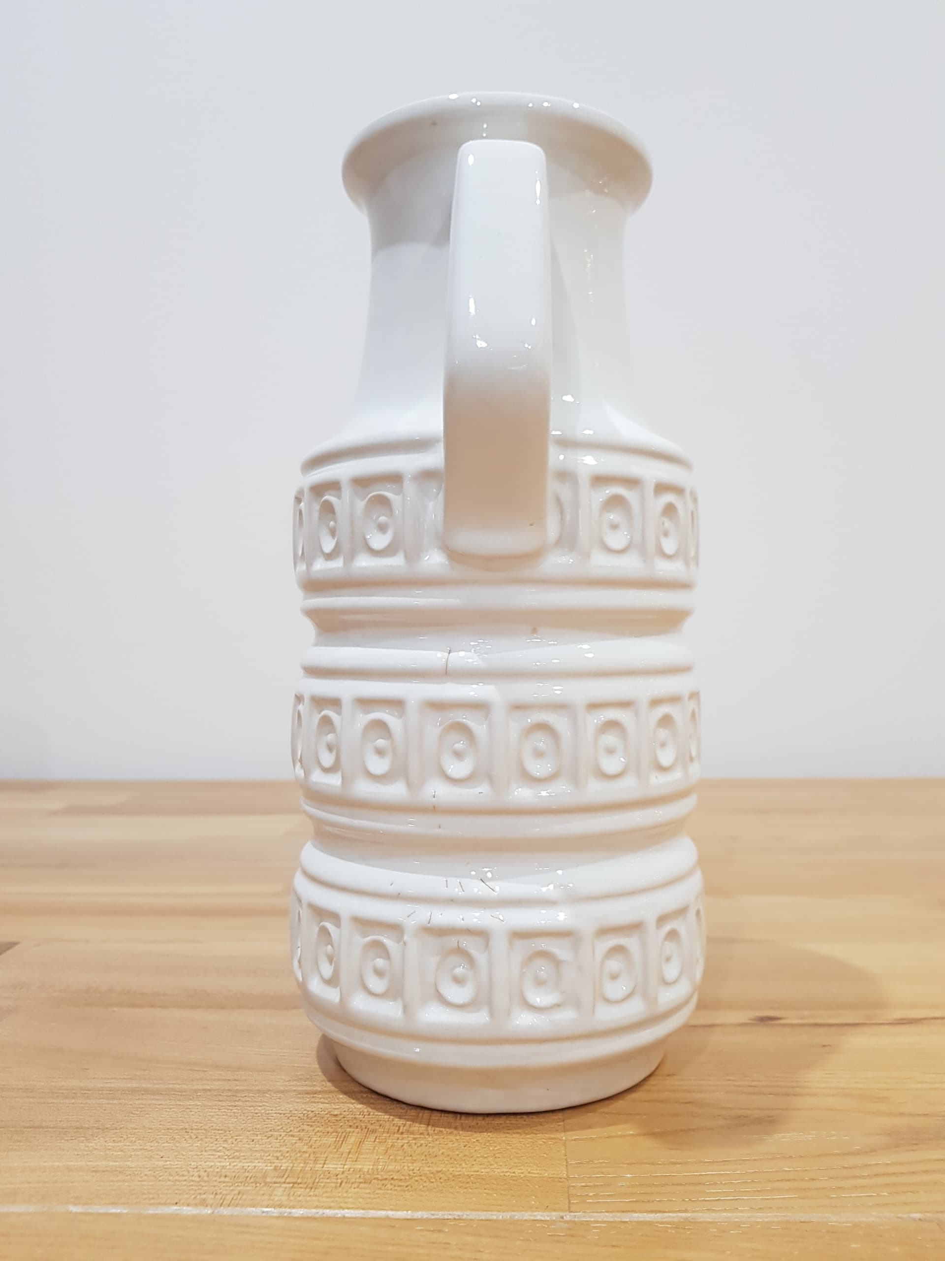 Vase Tundra, white ceramic, Scheurich, Germany, 1970s - 361016