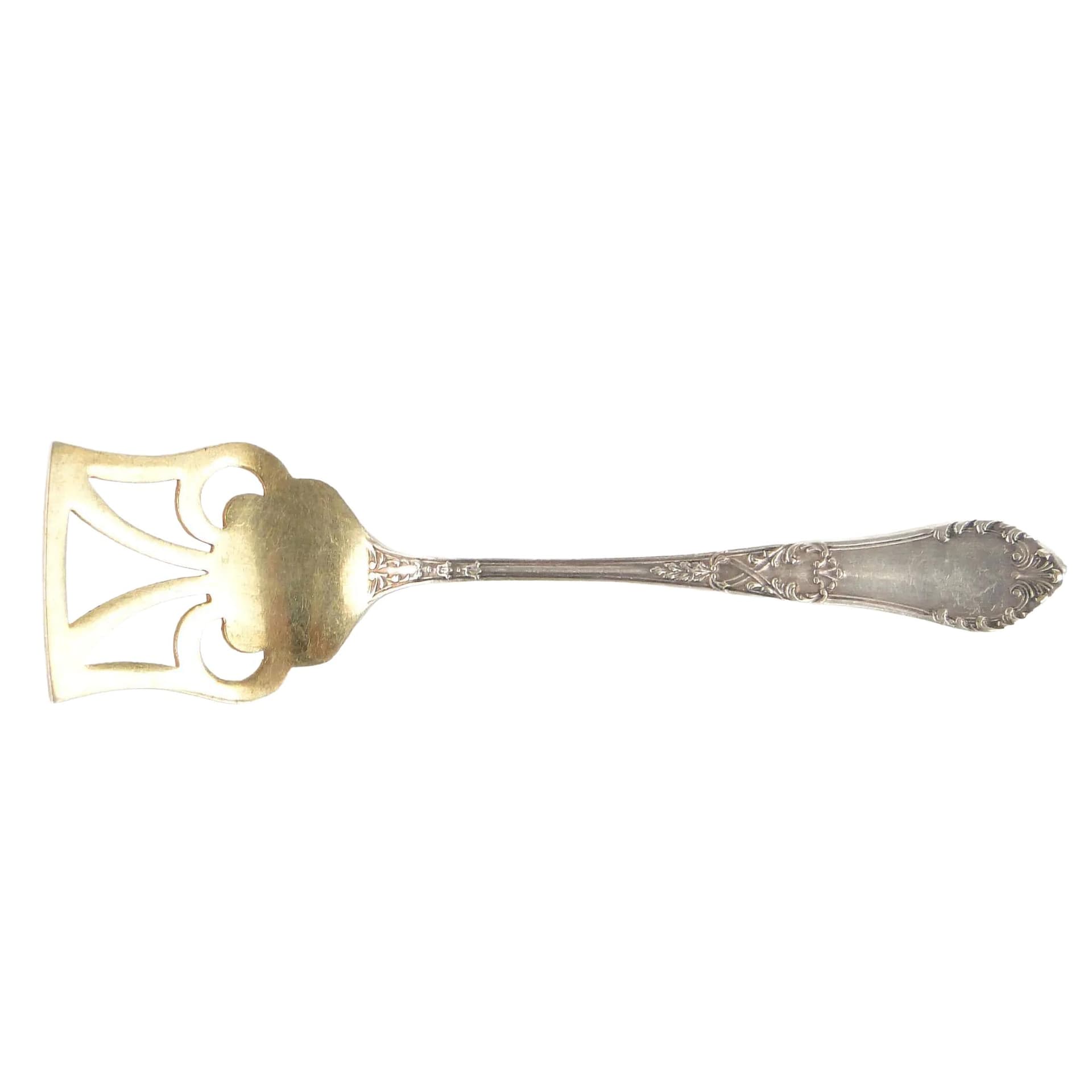Fish spoon, gold, silver, metal, Fraget, Poland, 1930s.
