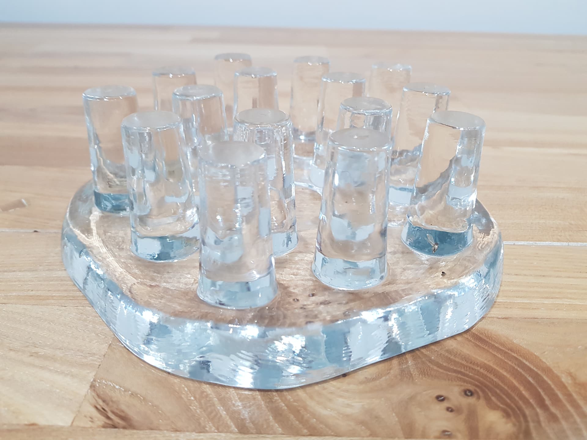 Teapot warmer, Georgshütte, clear glass, Germany, 1970s. - 361170