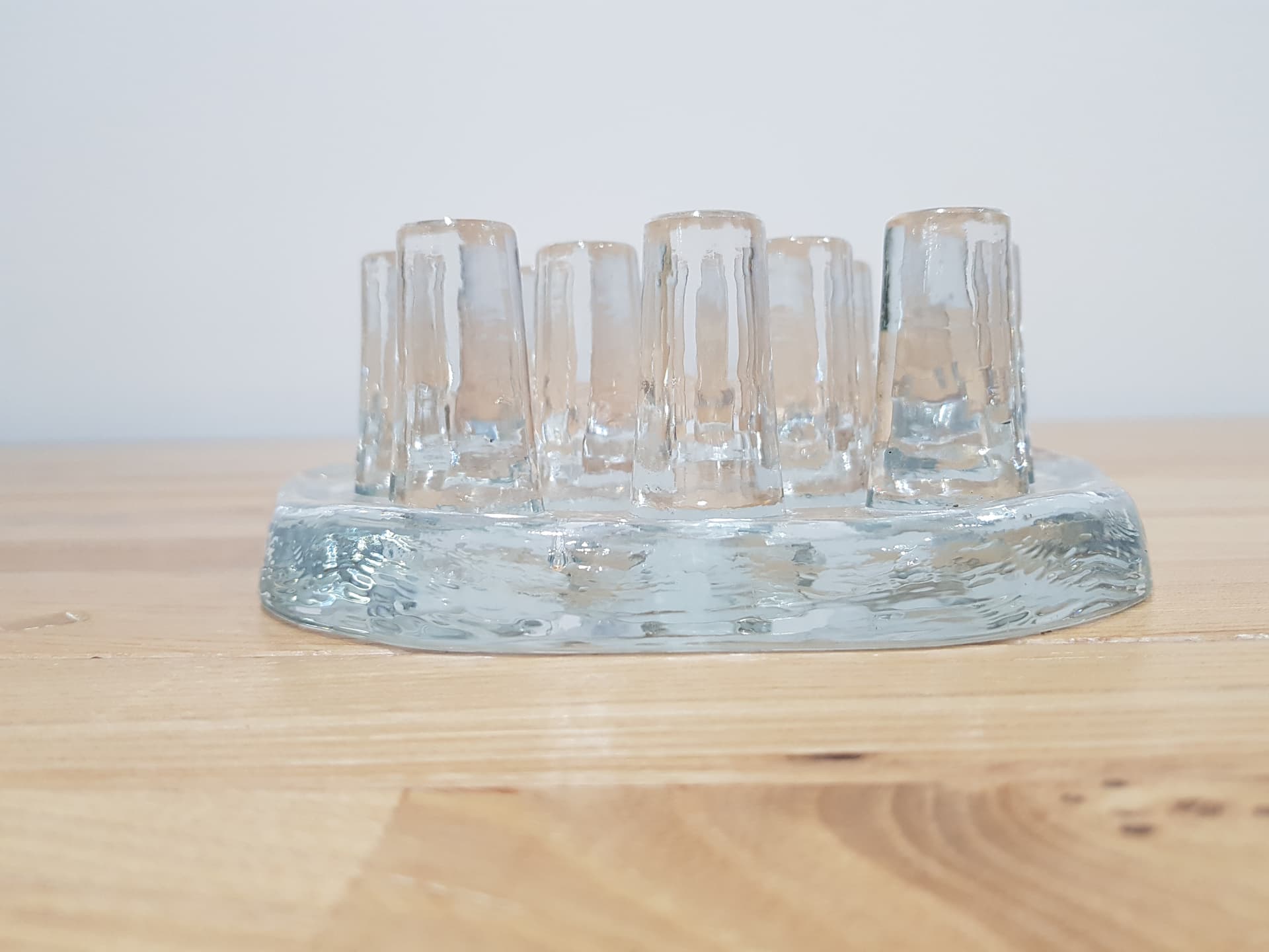 Teapot warmer, Georgshütte, clear glass, Germany, 1970s. - 361168