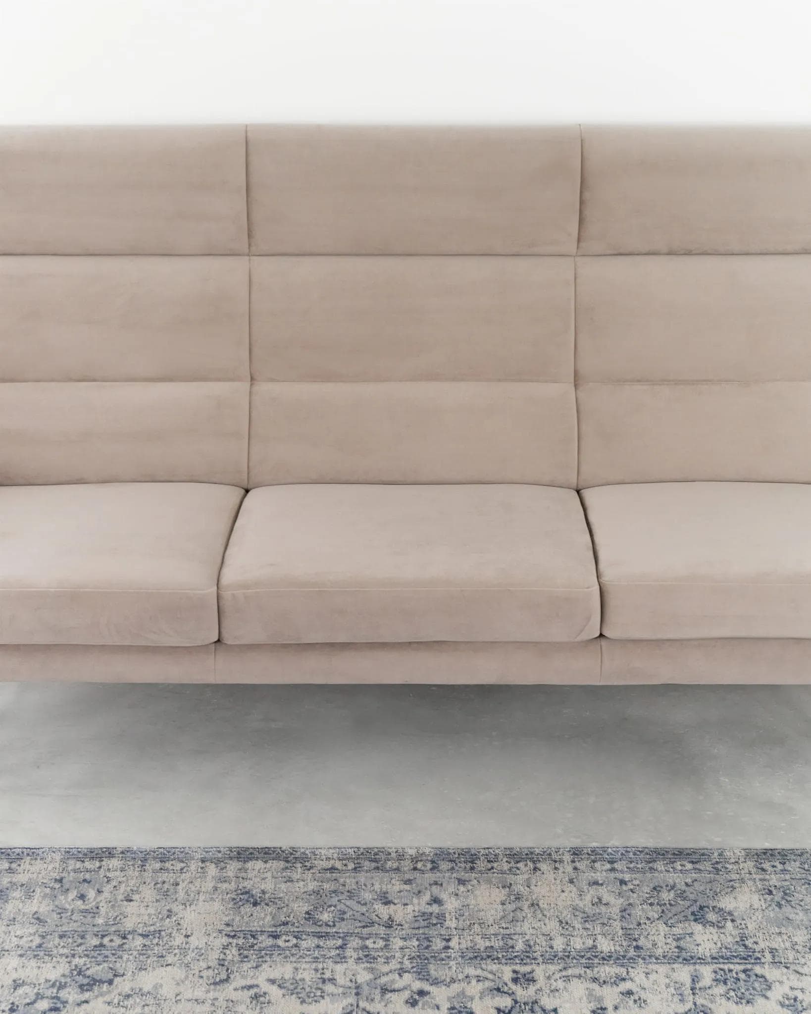 Sofa Mandal, beżowy velvet, Polska, lata 90. - 26549