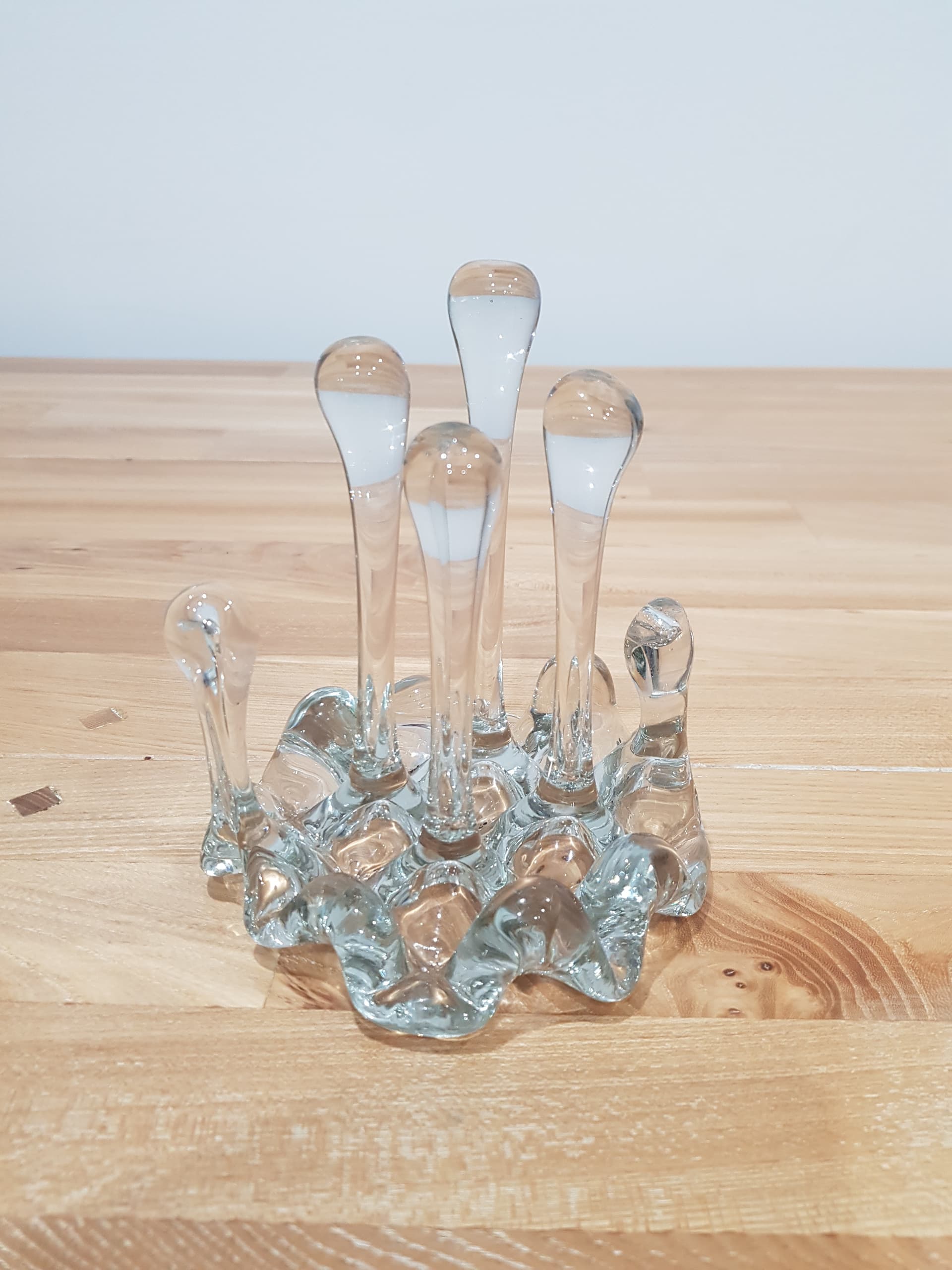 Napkin Holder, Icicle motif, clear blue, crystal, Austria, 1960s - 361181