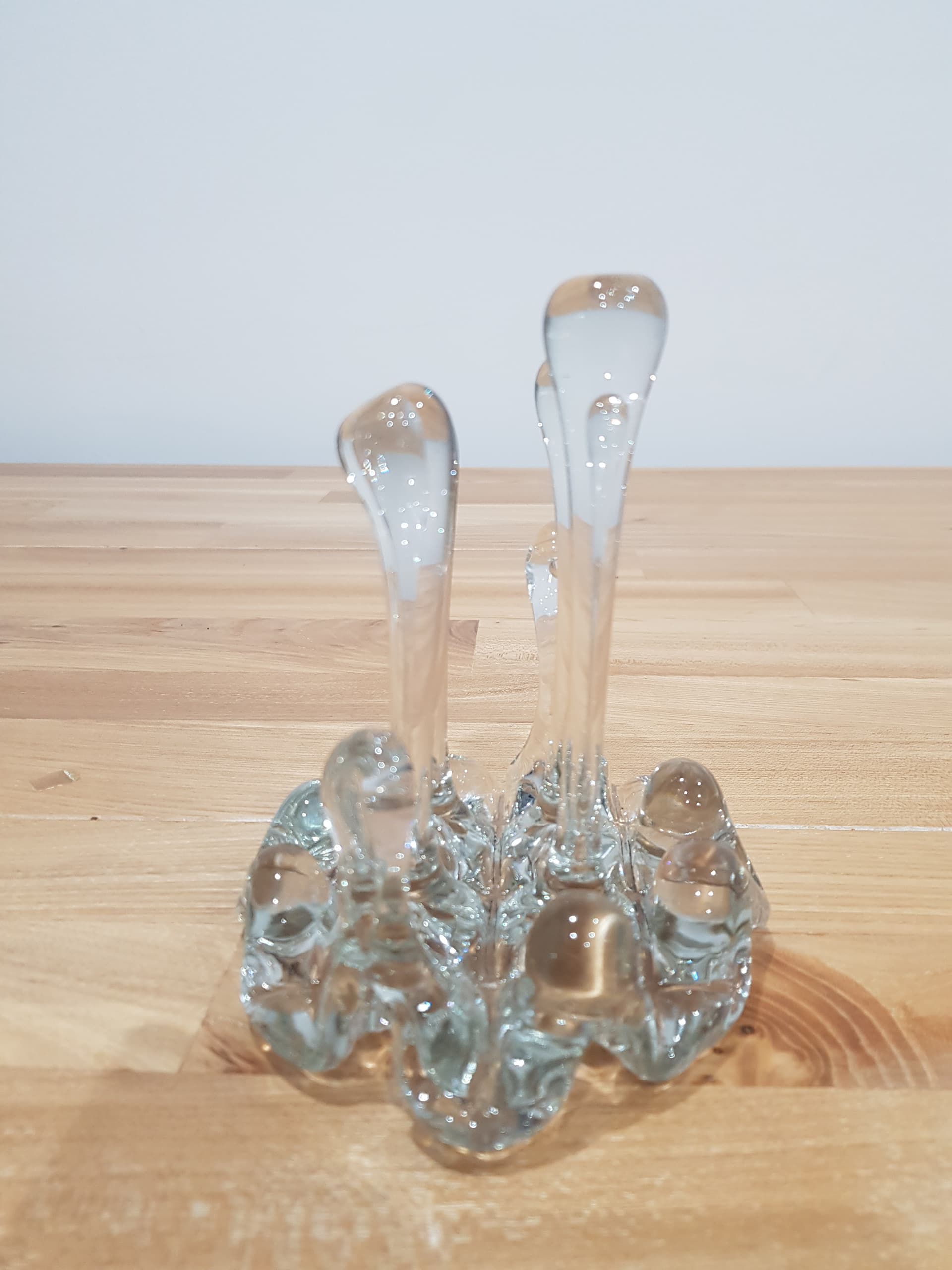 Napkin Holder, Icicle motif, clear blue, crystal, Austria, 1960s - 361174