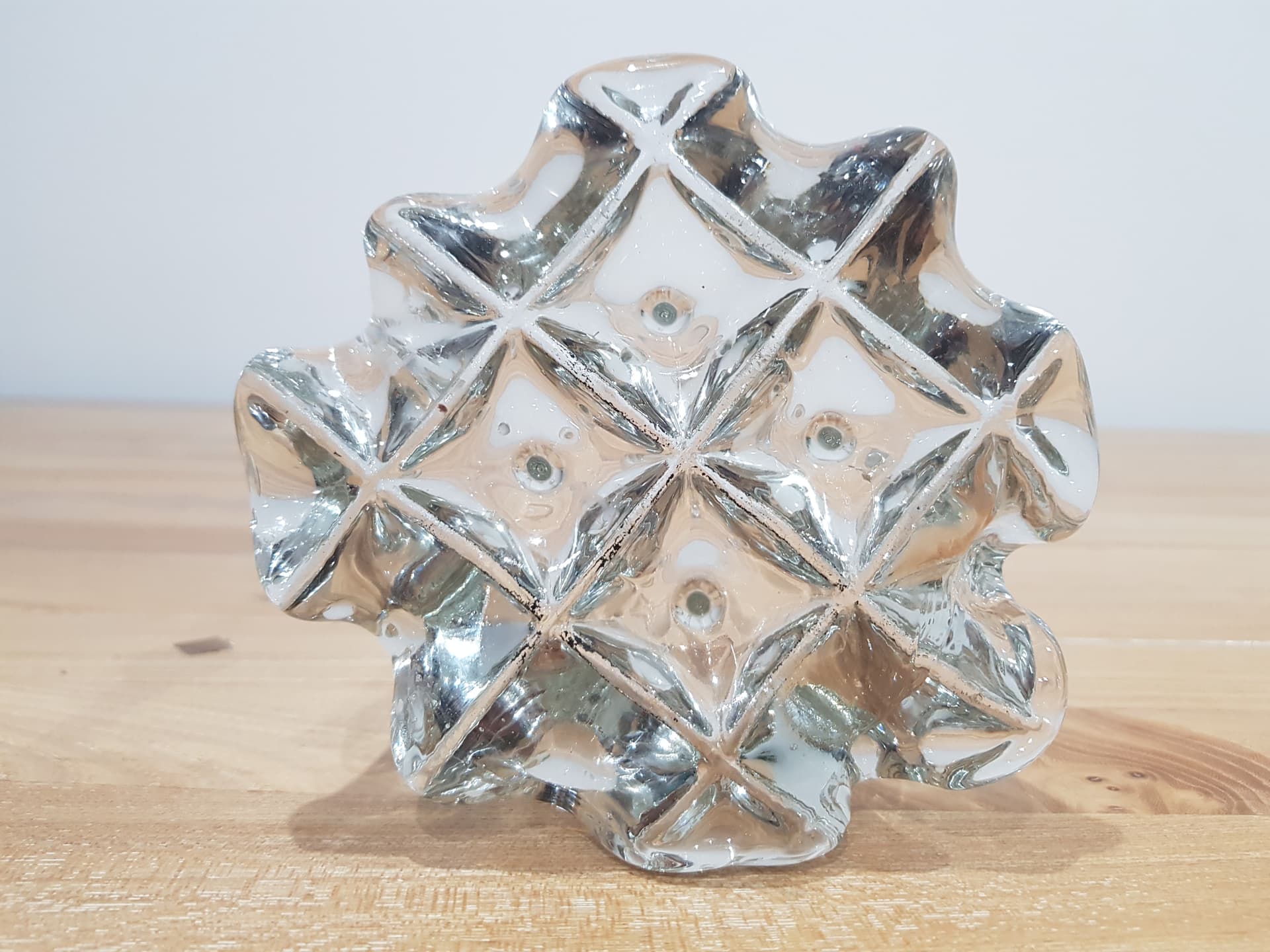 Napkin Holder, Icicle motif, clear blue, crystal, Austria, 1960s - 361176
