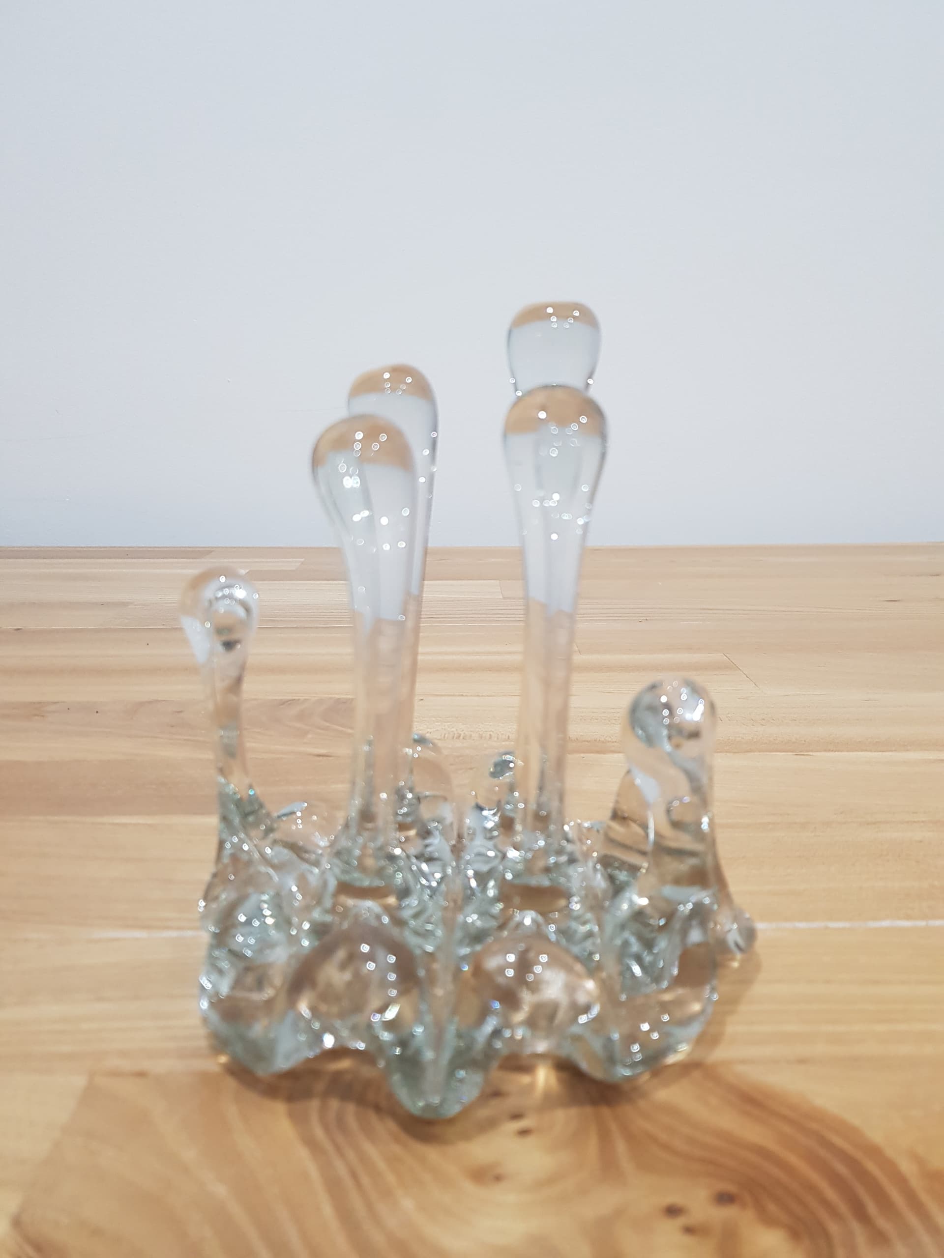Napkin Holder, Icicle motif, clear blue, crystal, Austria, 1960s - 361179