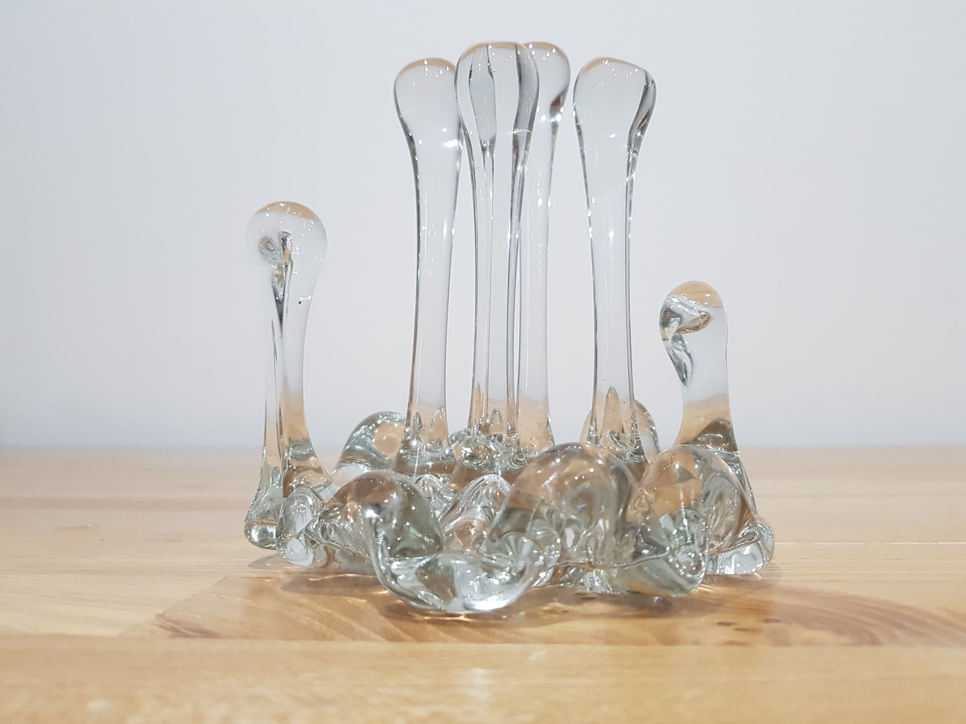 Napkin Holder, Icicle motif, clear blue, crystal, Austria, 1960s - 361175