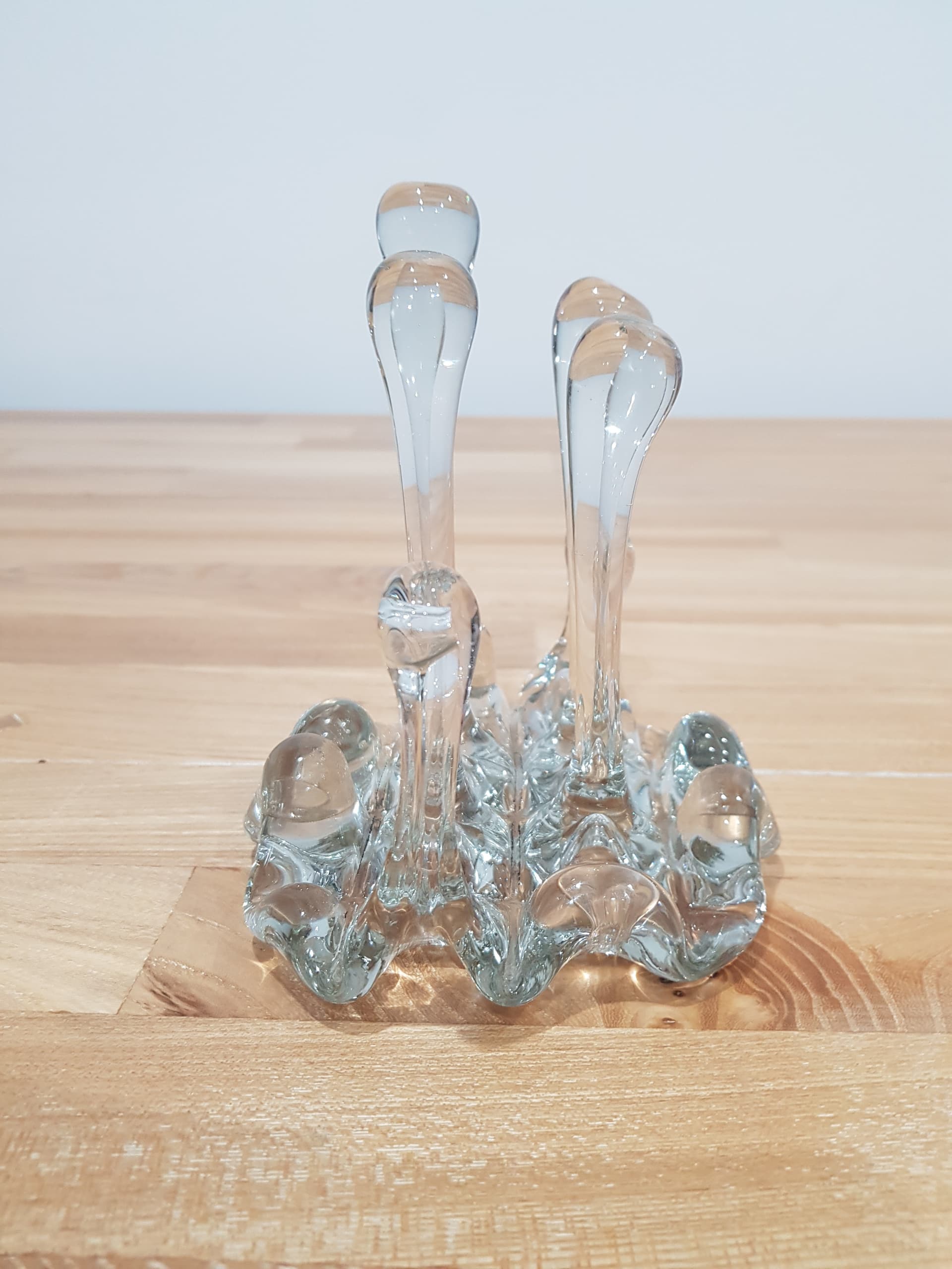 Napkin Holder, Icicle motif, clear blue, crystal, Austria, 1960s - 361177