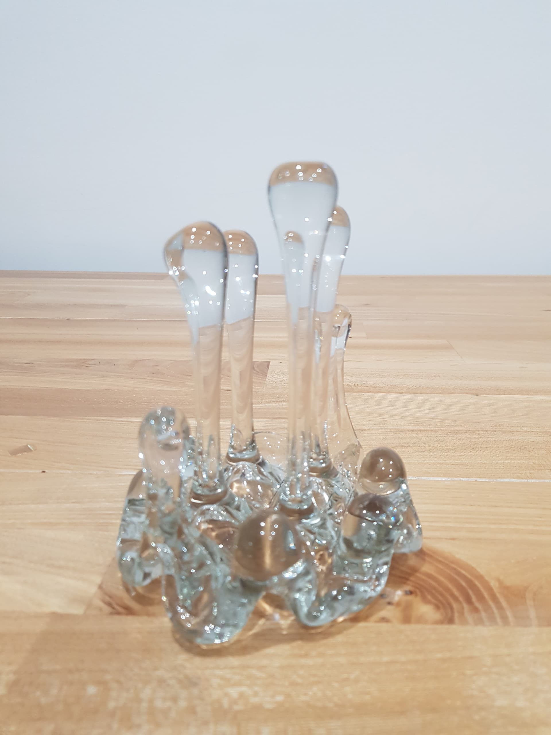 Napkin Holder, Icicle motif, clear blue, crystal, Austria, 1960s - 361173