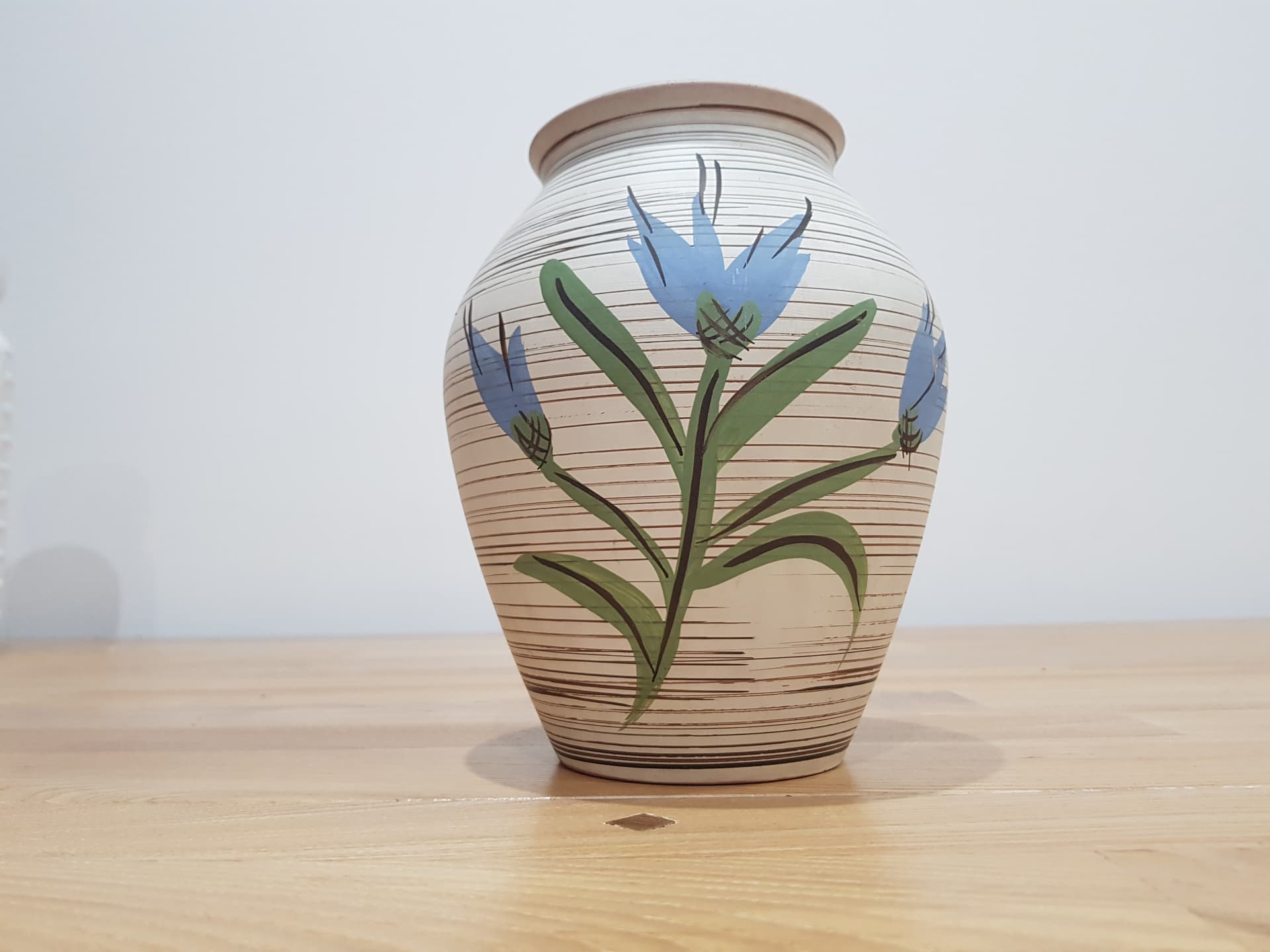 Vase, beige brown, ceramic, Germany, 1970s - 361189