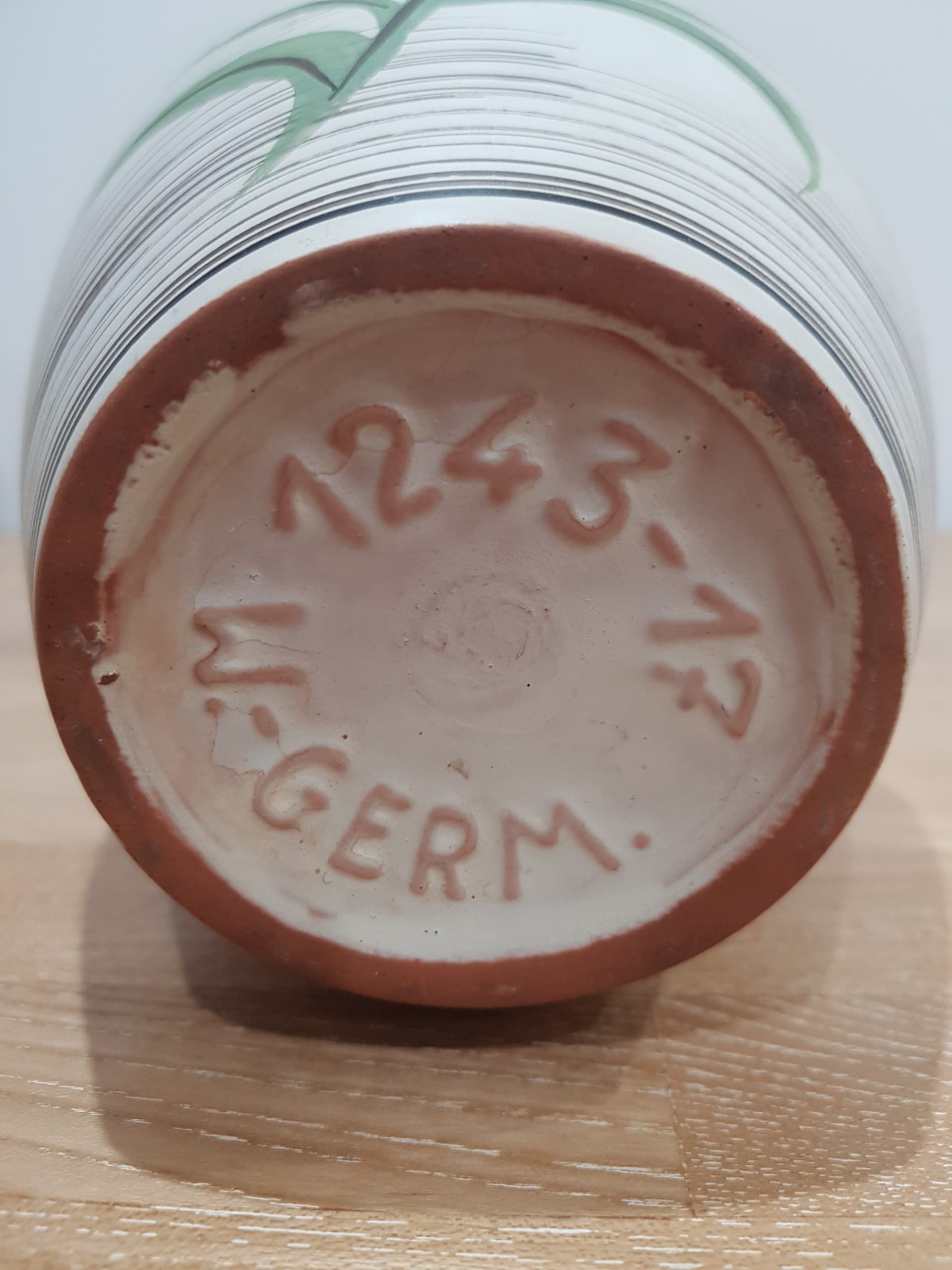 Vase, beige brown, ceramic, Germany, 1970s - 361187