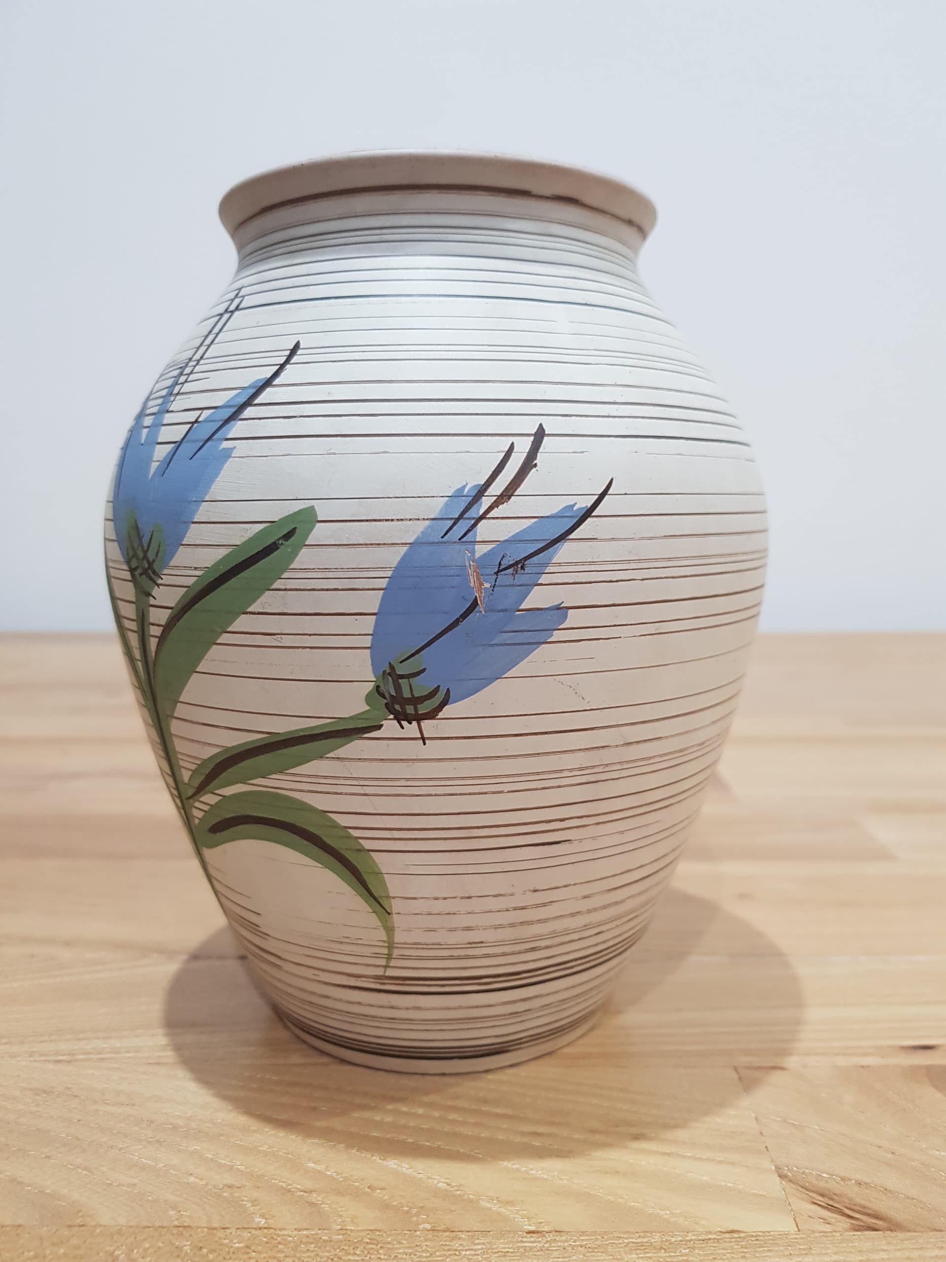 Vase, beige brown, ceramic, Germany, 1970s - 361185