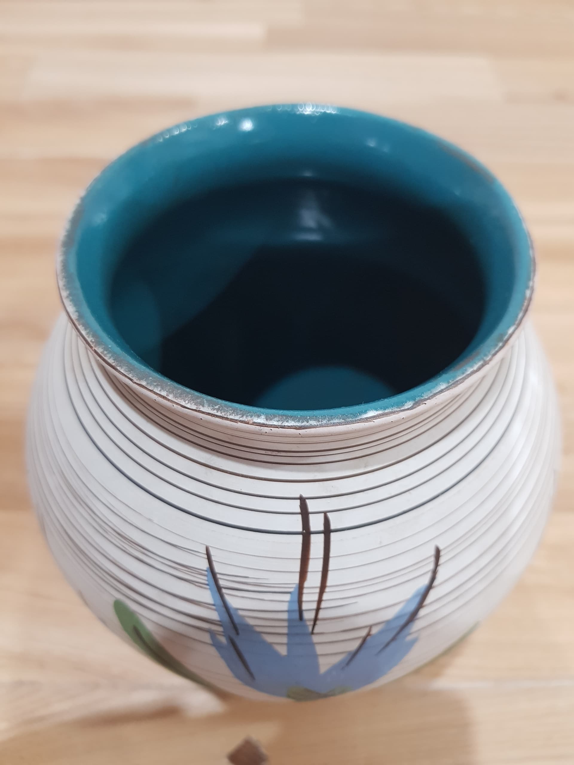 Vase, beige brown, ceramic, Germany, 1970s - 361184
