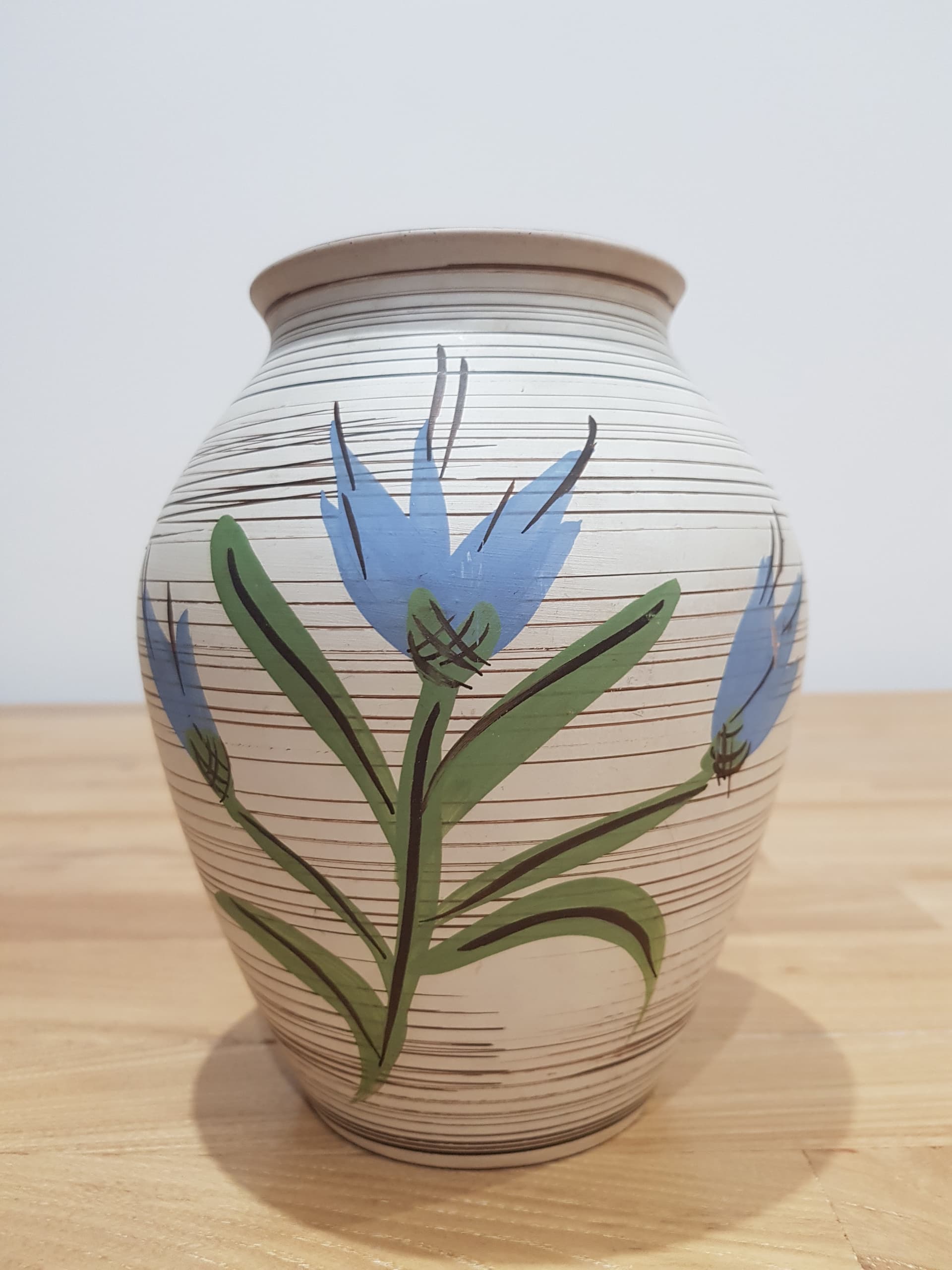 Vase, beige brown, ceramic, Germany, 1970s - 361188