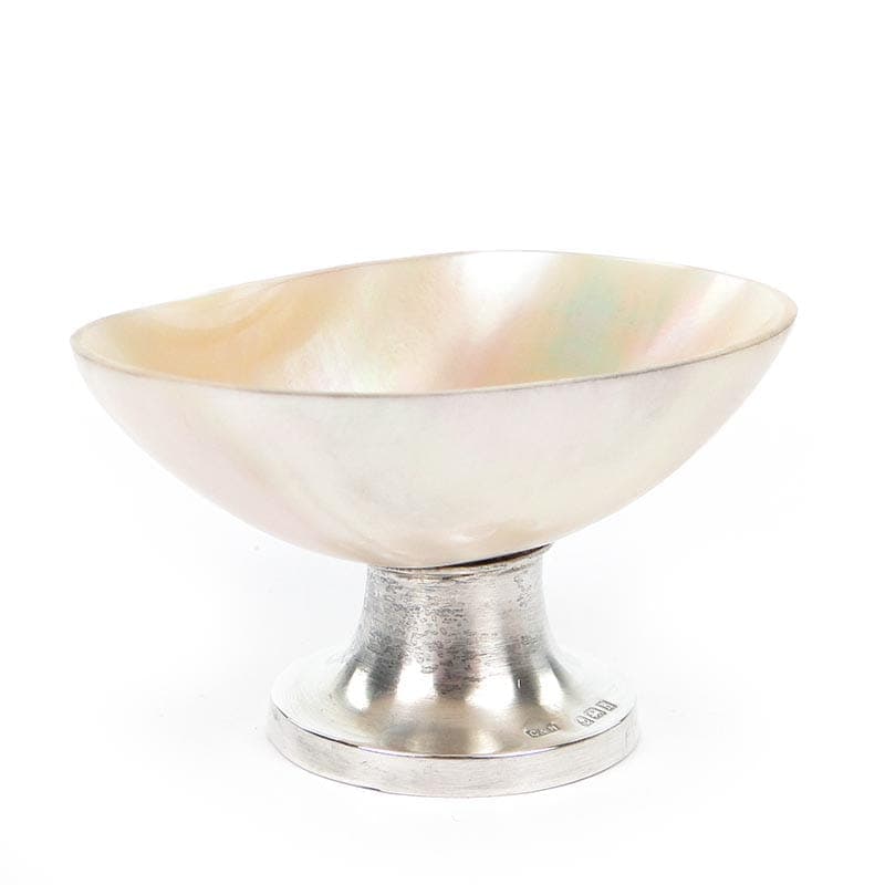 Edwardian Salt Cellar, creamy white shell, silver, Cris Ford & Noriss, United Kingdom, early 20th c. - 361208
