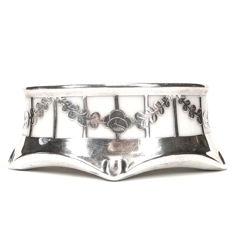 Pair of salt cellars Art Nouveau, white, porcelain silver, France, early 20th century - 361212