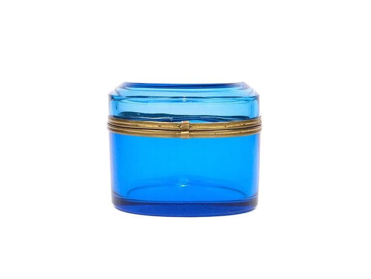 Sugar Bowl Biedermeier, blue crystal, gilded brass, Czechia, 19th century - 361910